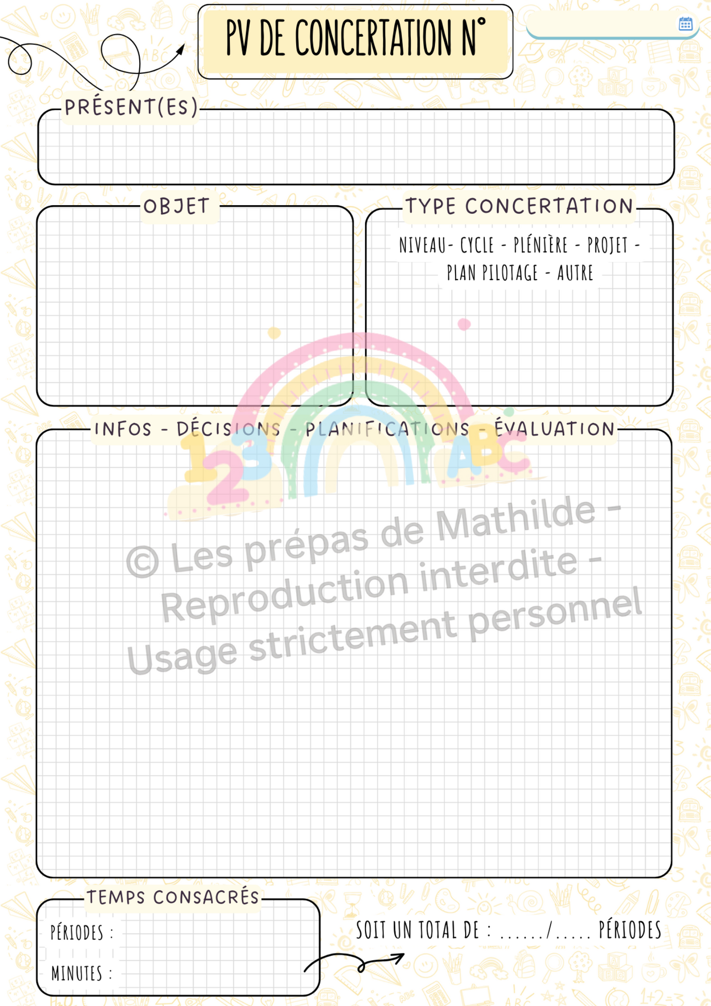 L’Agenda de l’Enseignant 2025-2026: Maternelle | Primaire Farde à anneaux