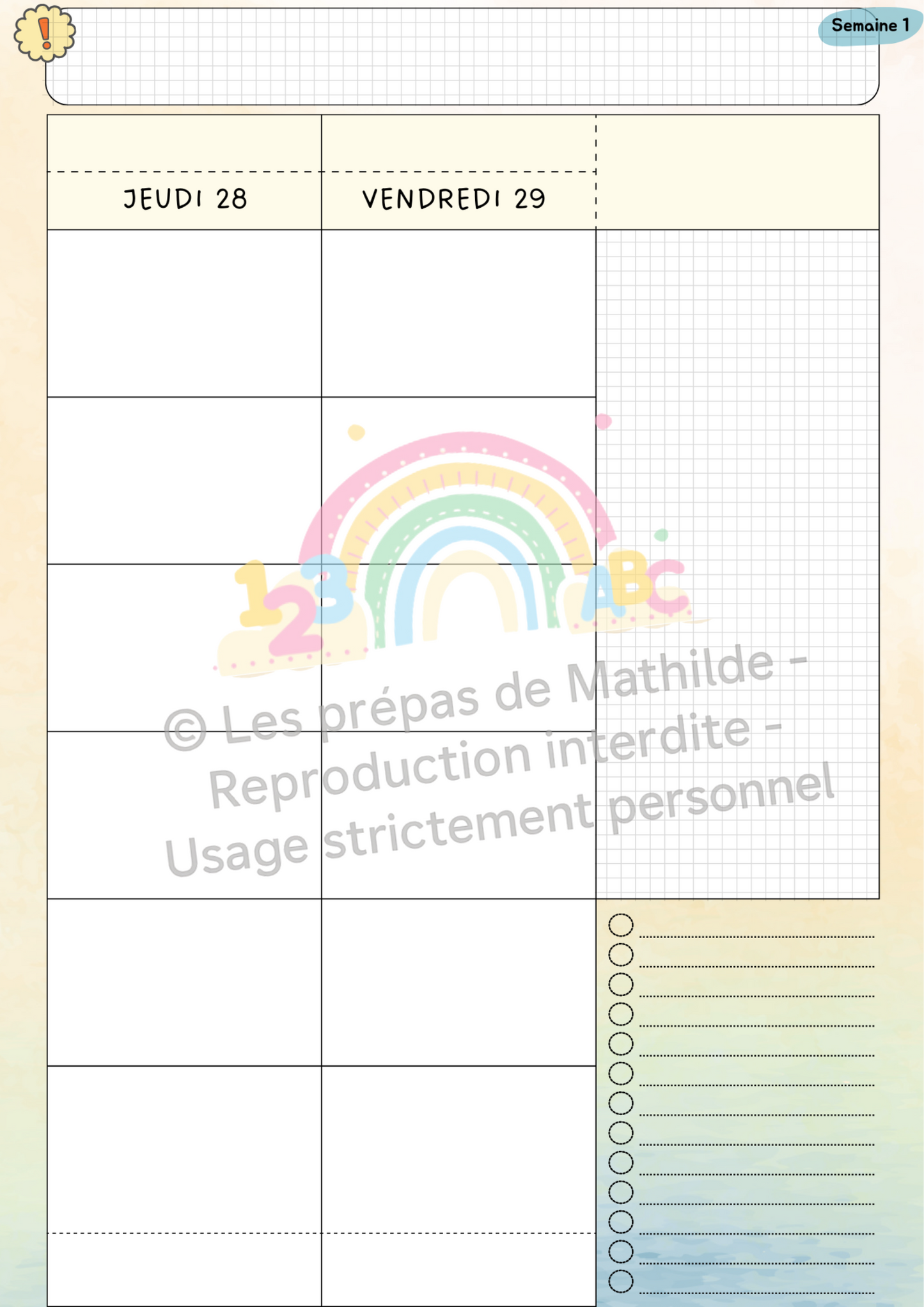 L’Agenda de l’Enseignant 2025-2026: Maternelle | Primaire Farde à anneaux