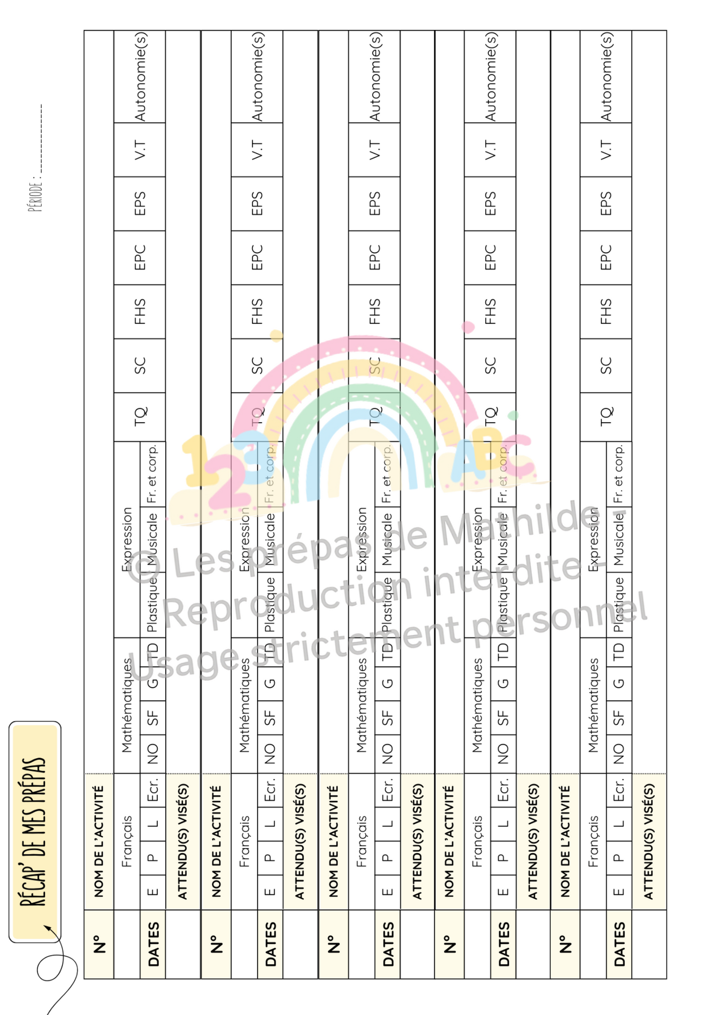 L’Agenda de l’Enseignant 2025-2026: Maternelle | Primaire Farde à anneaux
