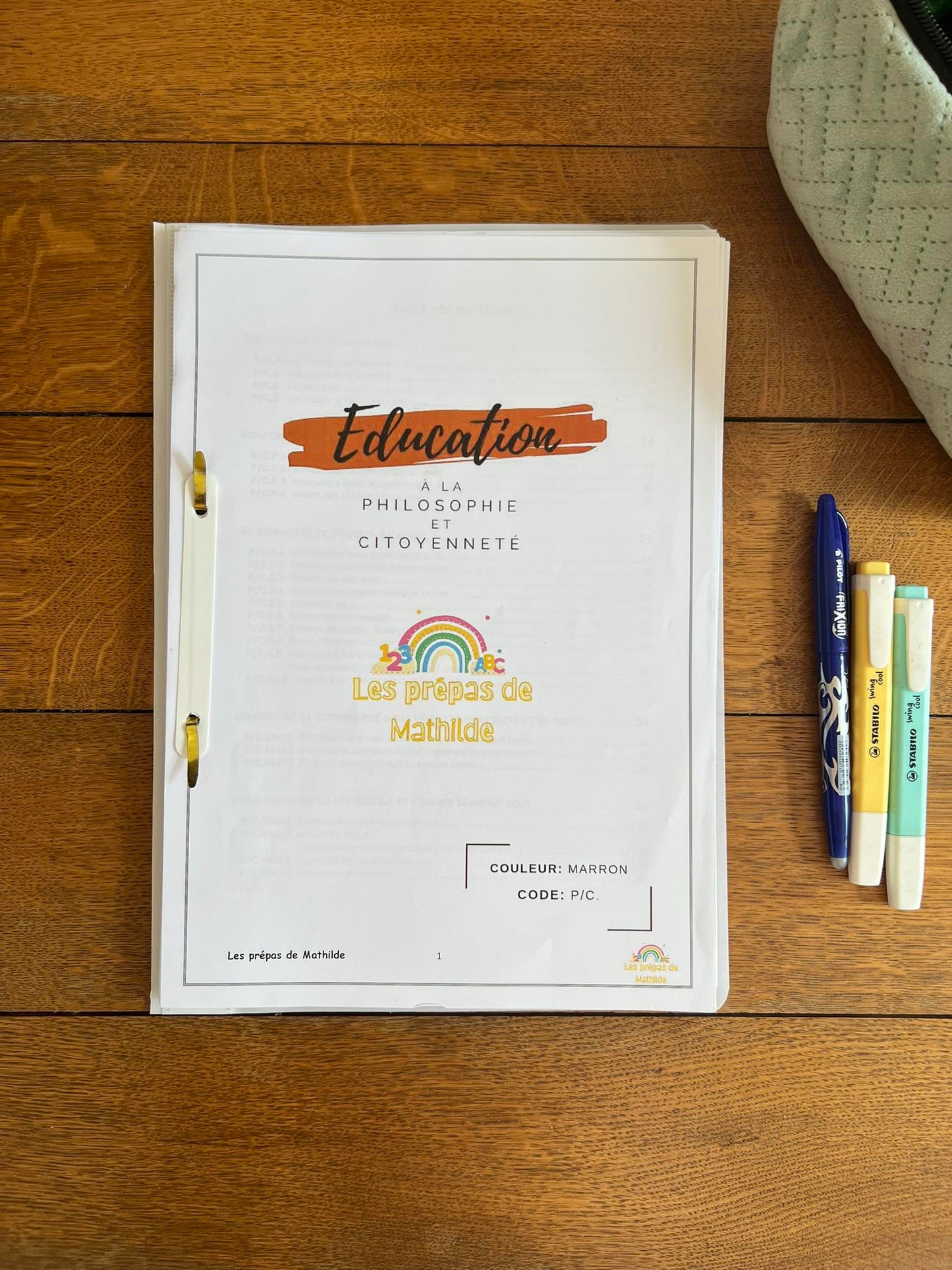 Préparation maternelle en lien avec le référentiel Belge : Education et philosophie