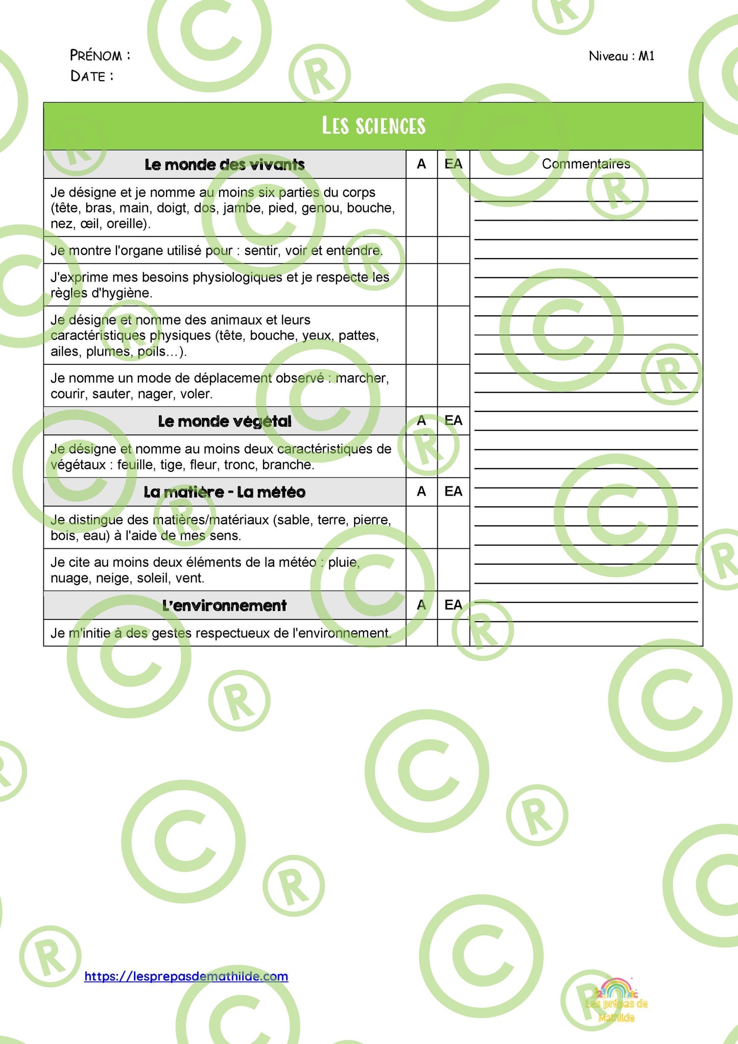 PACK : Les grilles d'observations