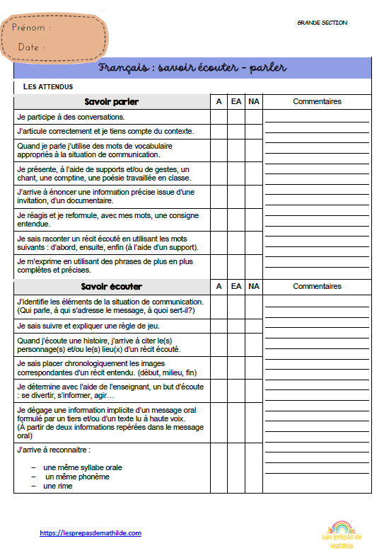GS : Les grilles d'observations