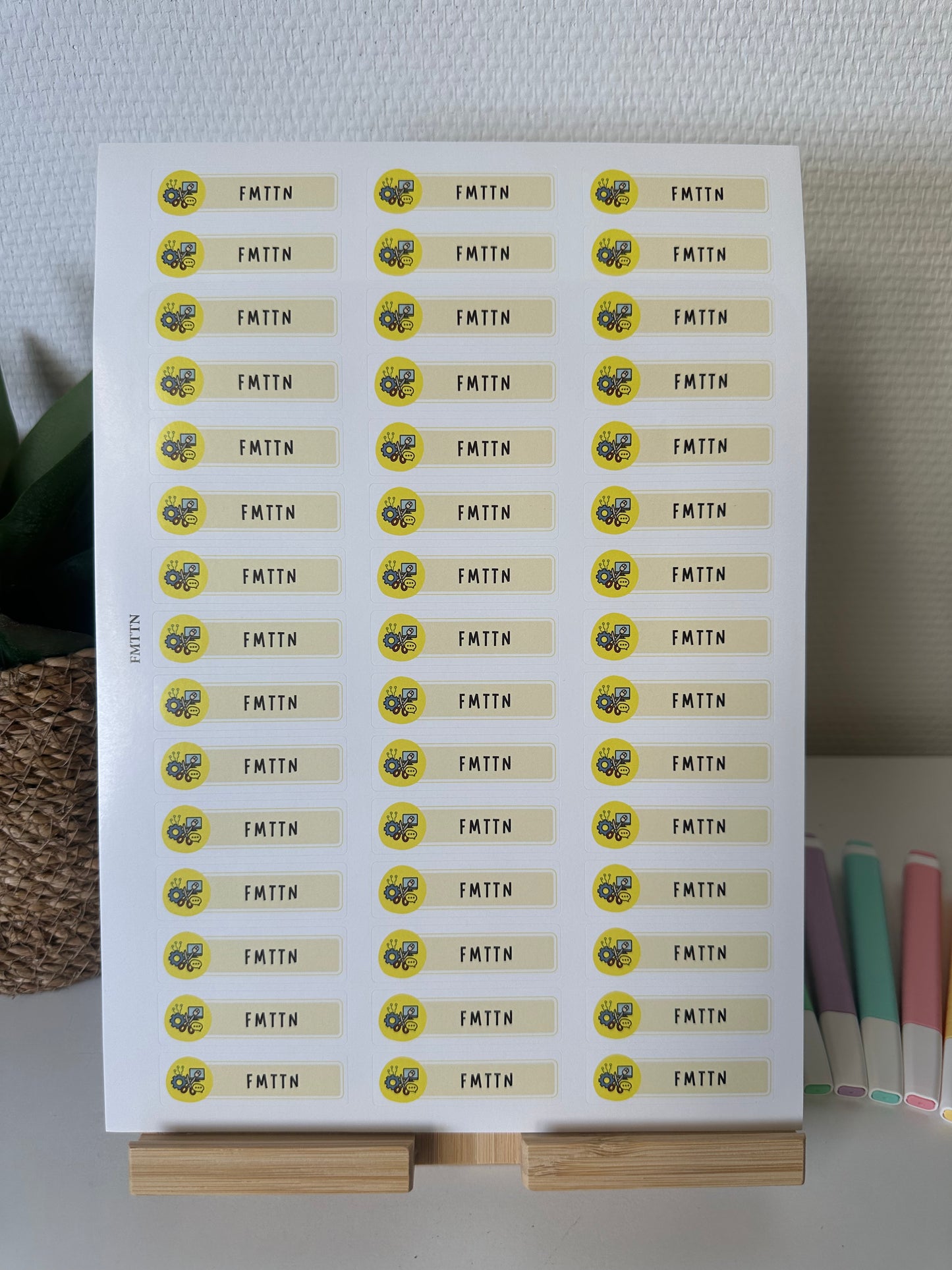 Planche de Stickers primaire – FMTTN (45 stickers)