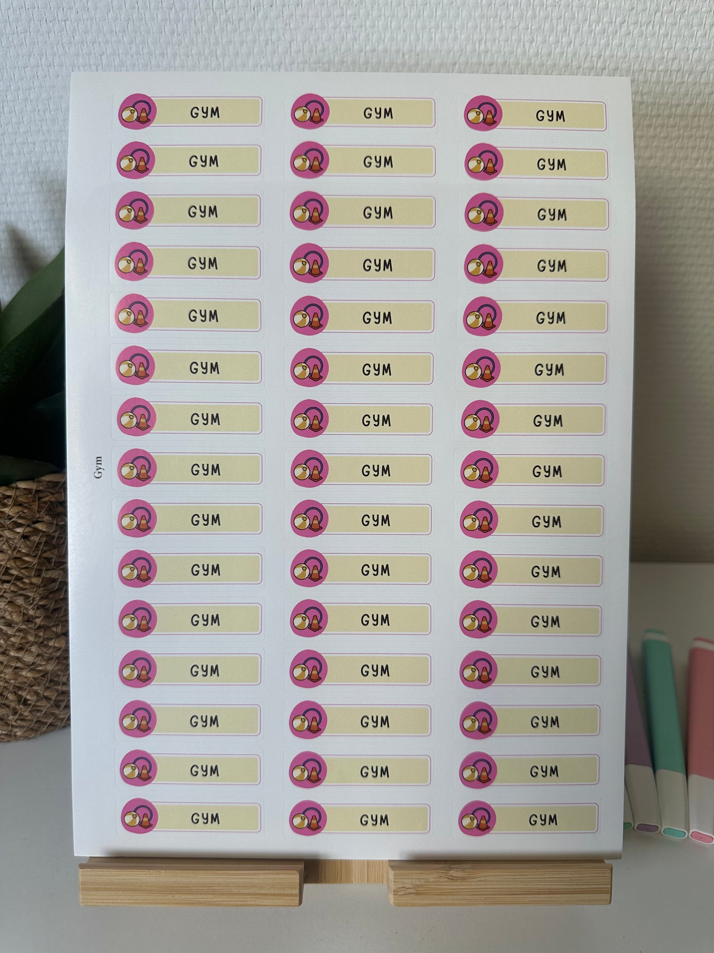 Planche de Stickers primaire – GYM (45 stickers)