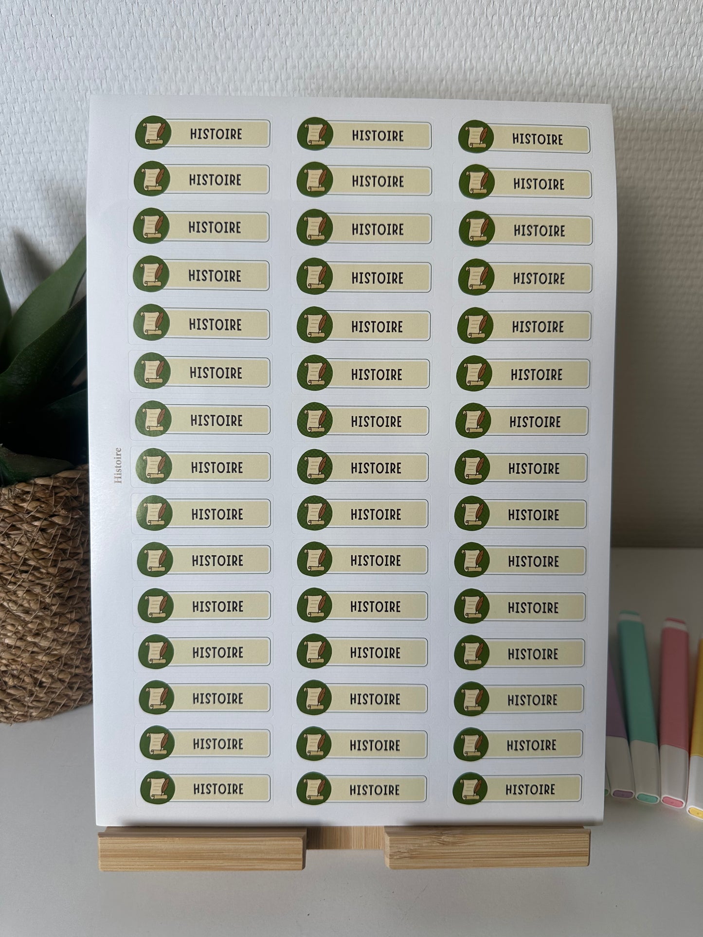 Planche de Stickers primaire – HISTOIRE (45 stickers)