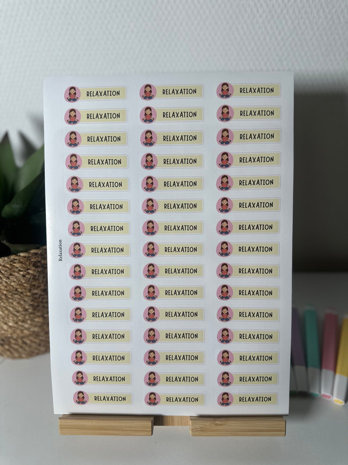 Planche de Stickers maternelle – RELAXATION (45 stickers)