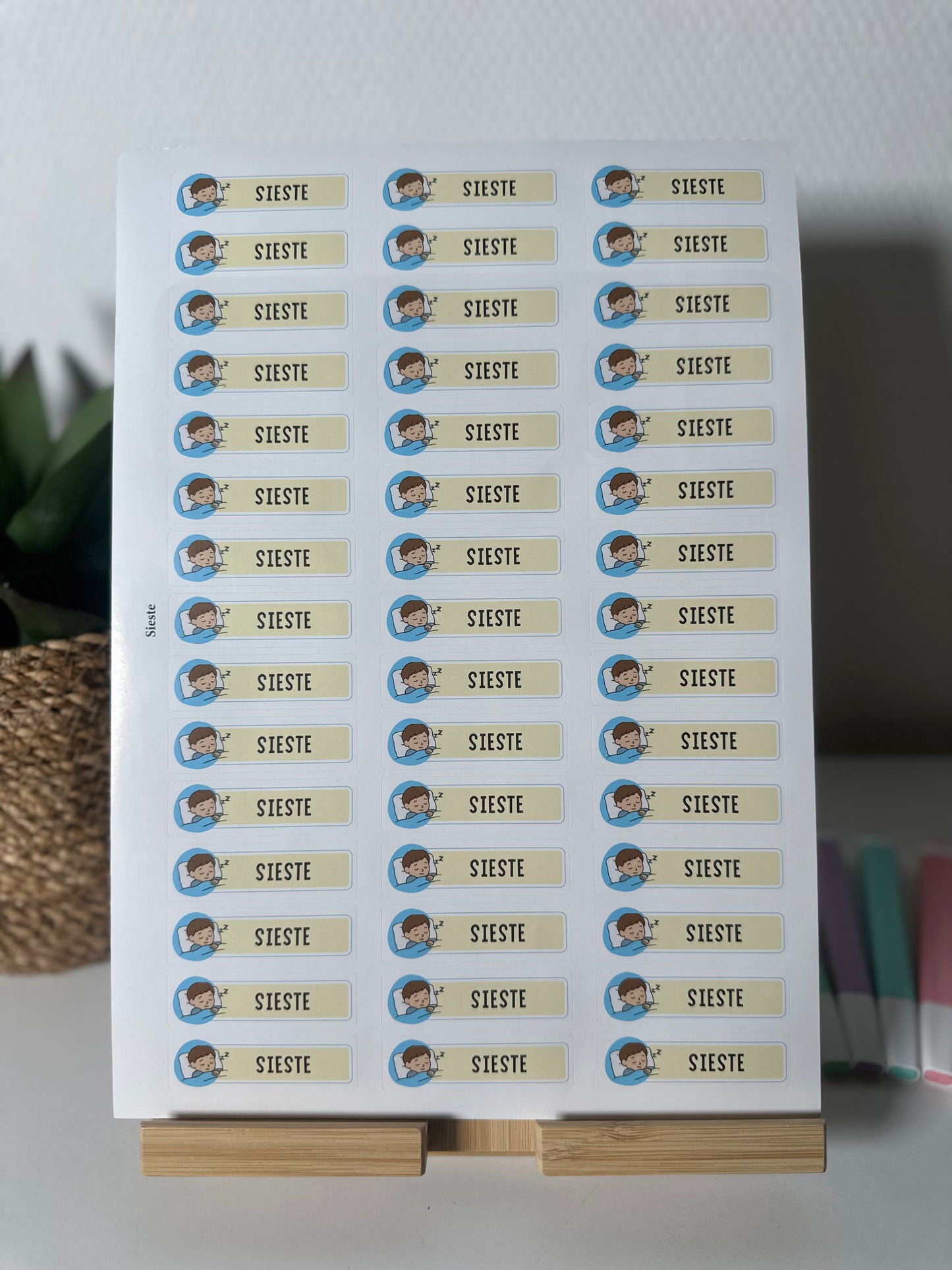 Planche de Stickers maternelle – SIESTE (45 stickers)