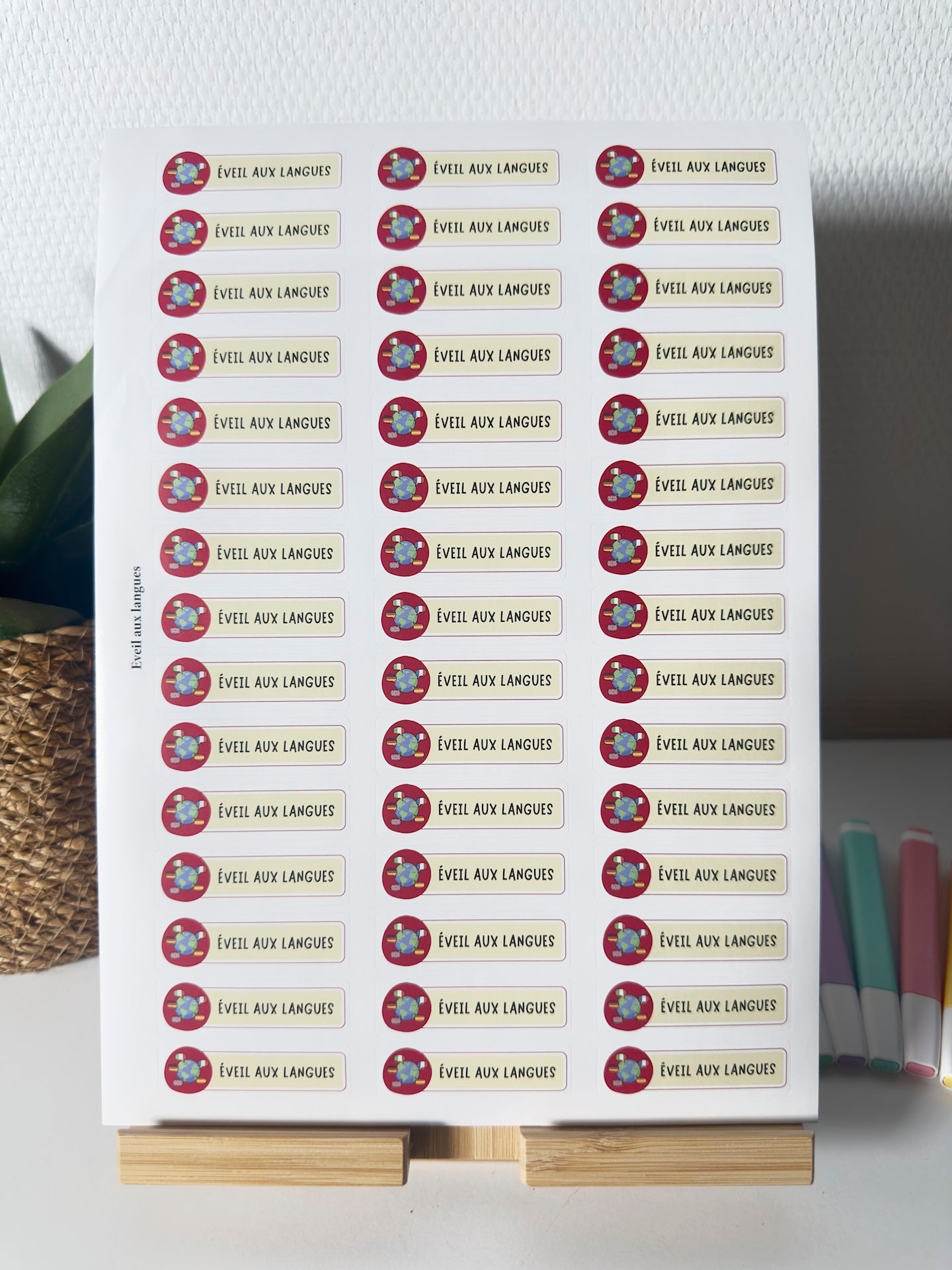 Planche de Stickers maternelle – ÉVEIL AUX LANGUES (45 stickers)