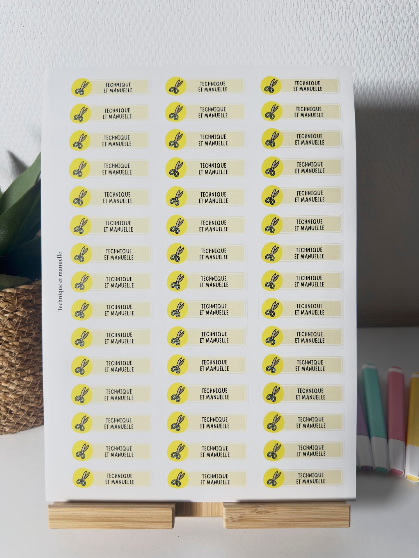 Planche de Stickers maternelle – TECHNIQUE ET MANUELLE (45 stickers)