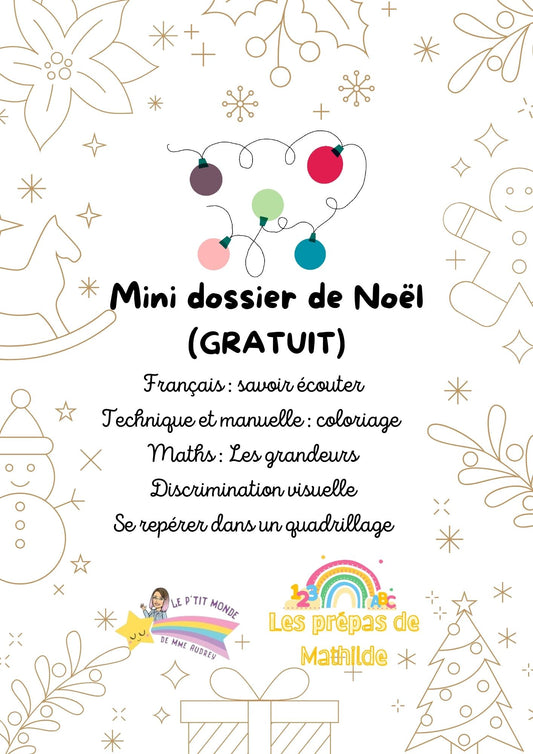 Mini Dossier de Noël ( GRATUIT) Offert Par Audrey 🎁