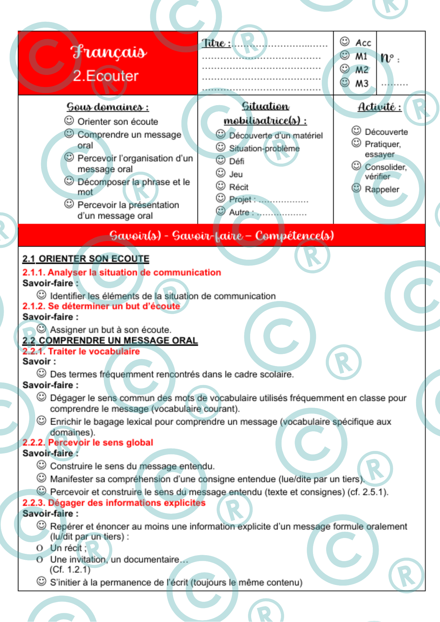 Fiches prépas personnalisables - CECP