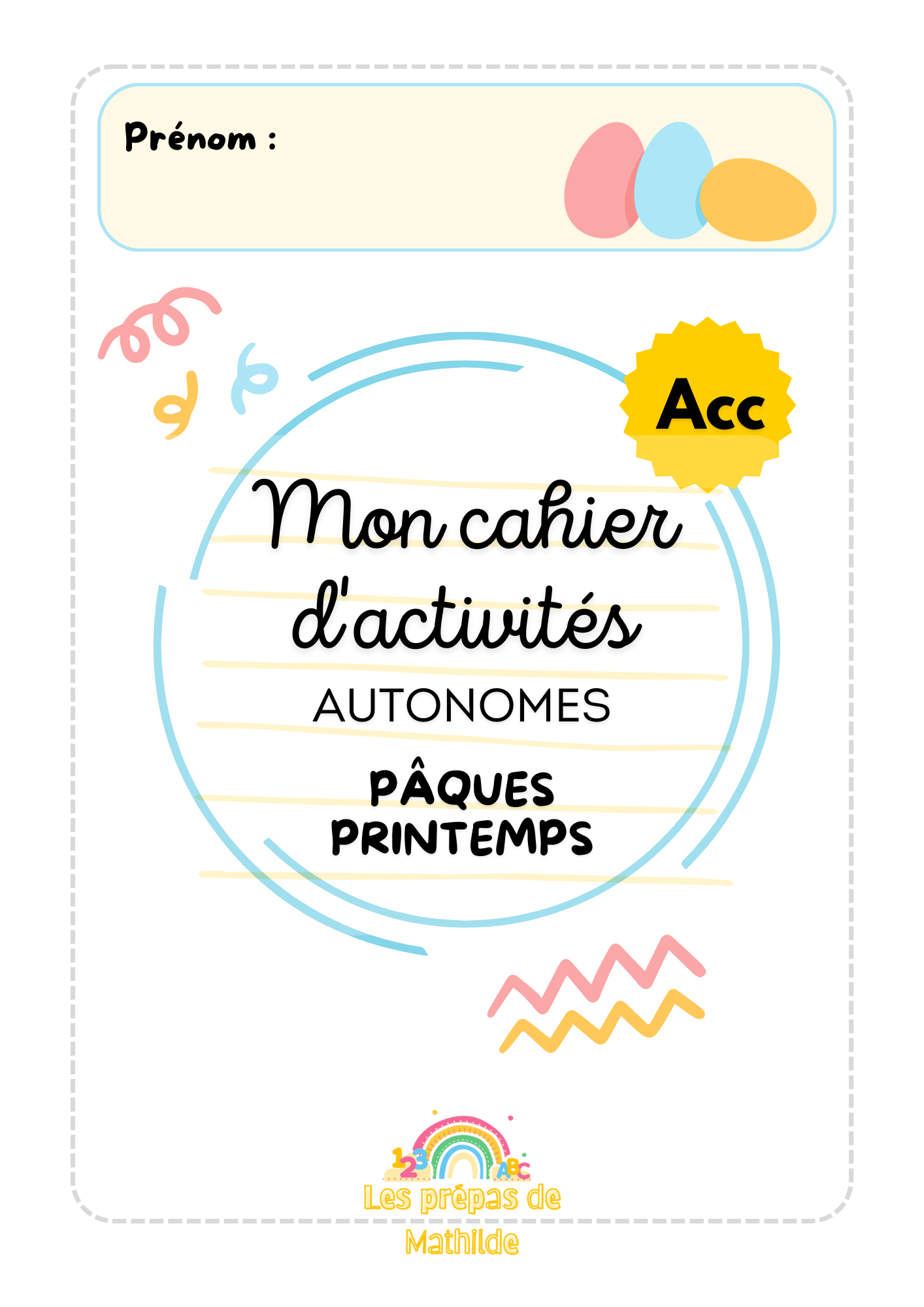 🐰 Cahiers autonomes – Pâques & Printemps | ACC · M1 · M2 · M3