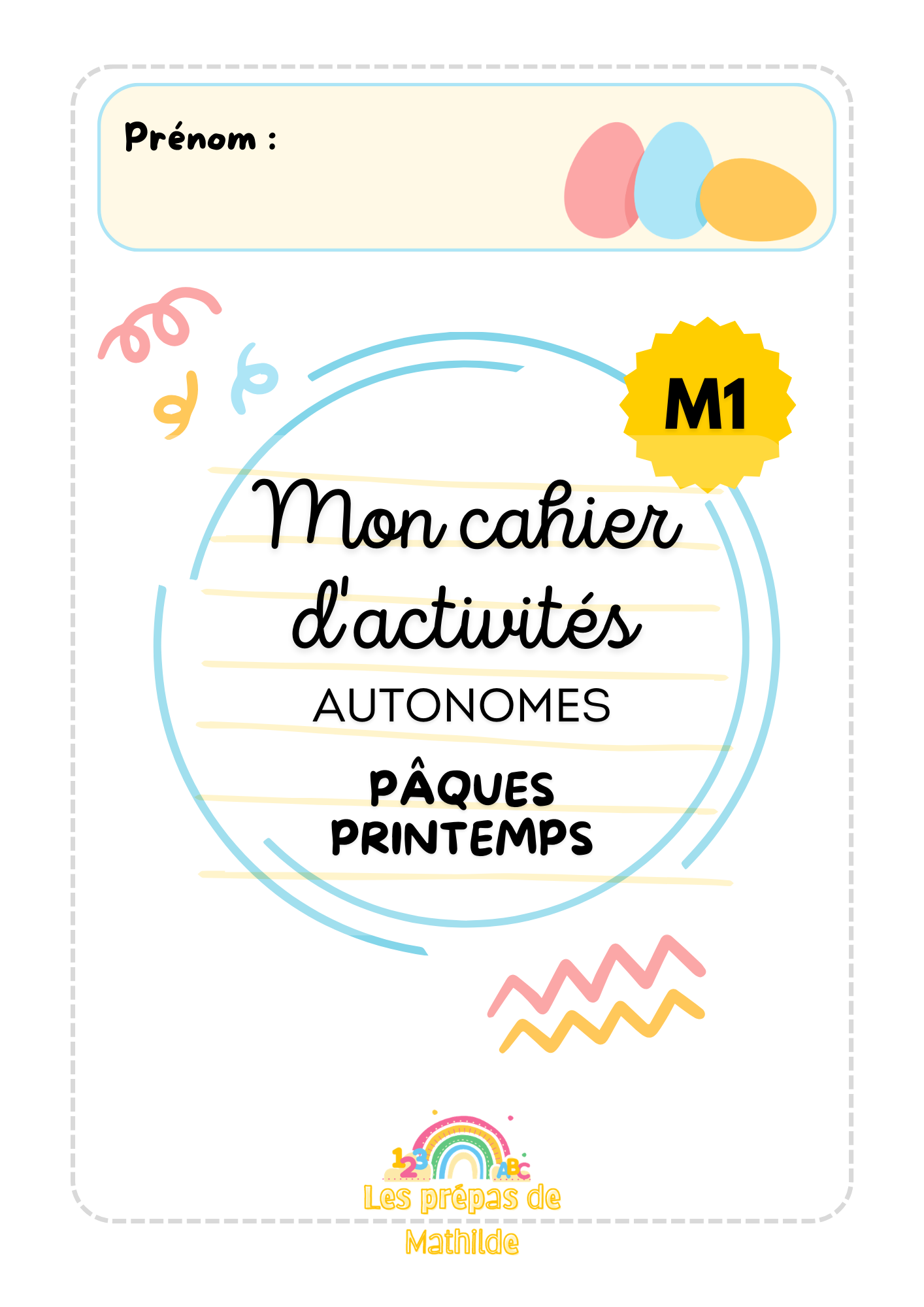 🐰 Cahiers autonomes – Pâques & Printemps | ACC · M1 · M2 · M3