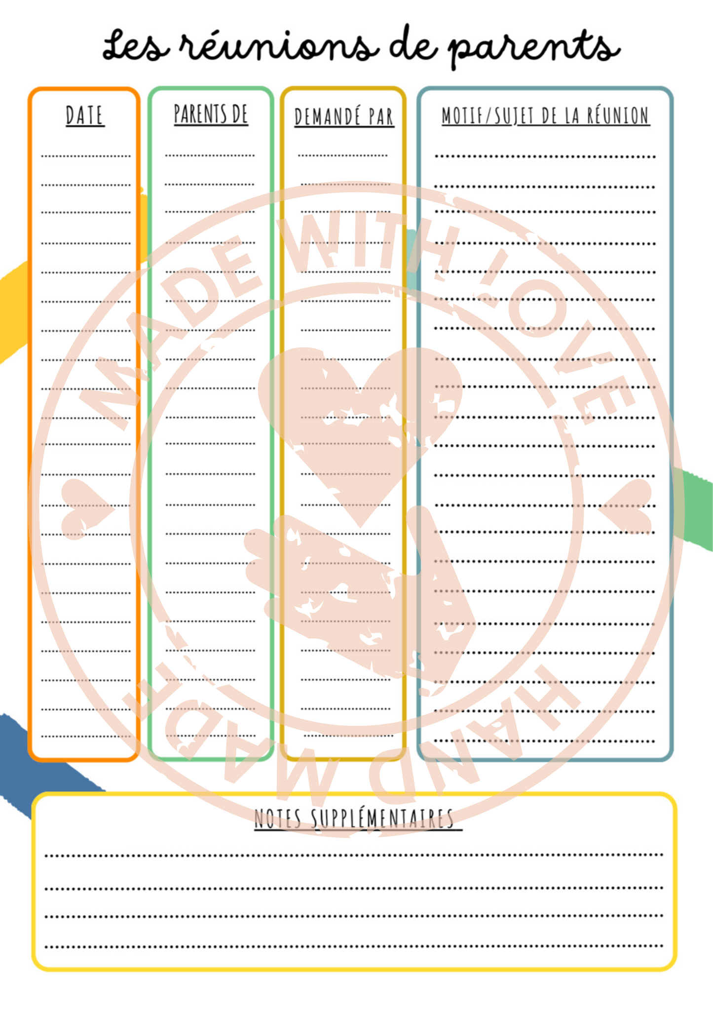 Pack de pages additionnelles pour l'agenda de l'enseignants (BE)