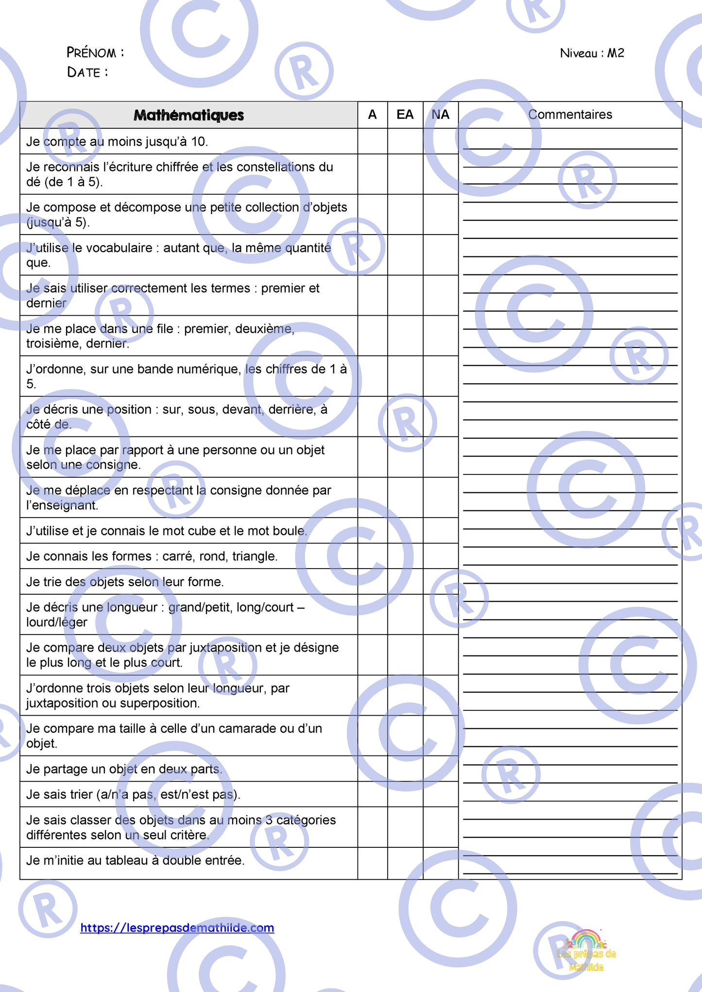 M2 : Les grilles d'observations