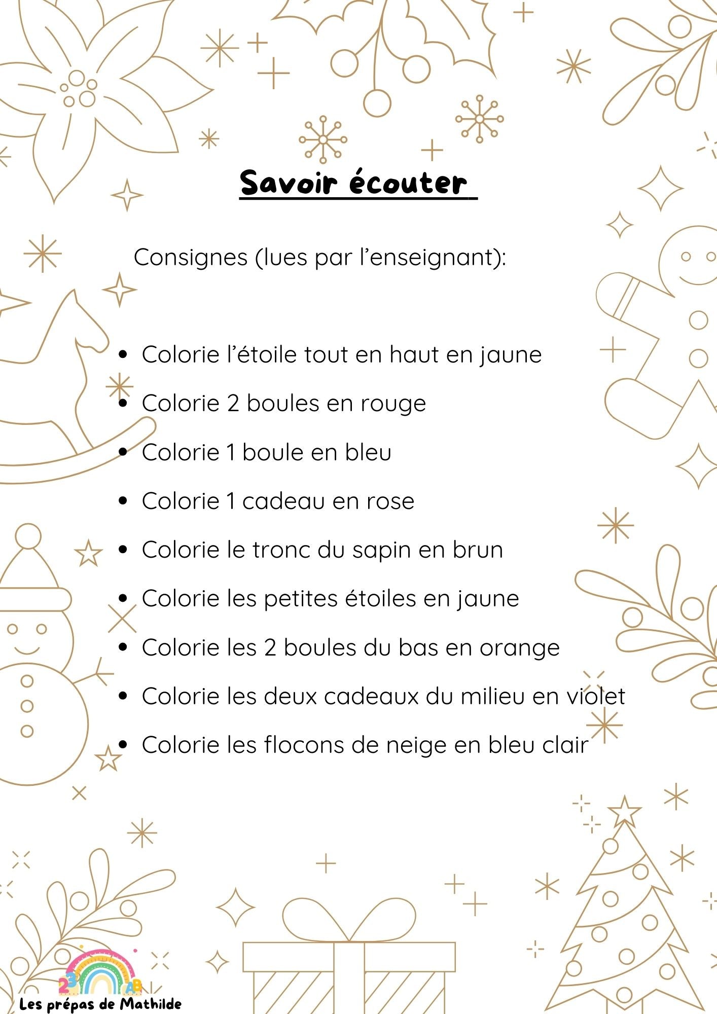 Mini Dossier de Noël ( GRATUIT) Offert Par Audrey 🎁