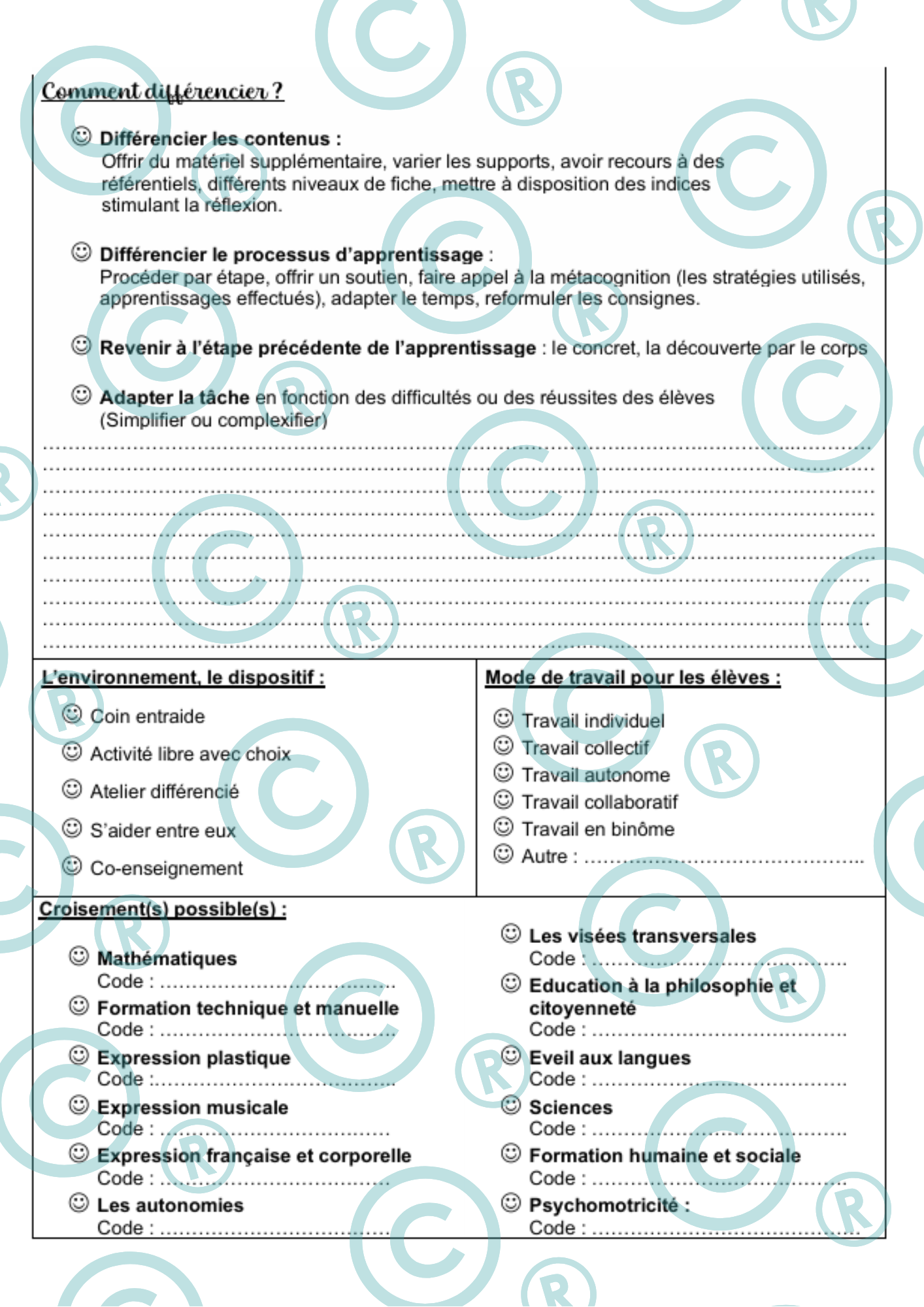 Fiches prépas personnalisables - CECP