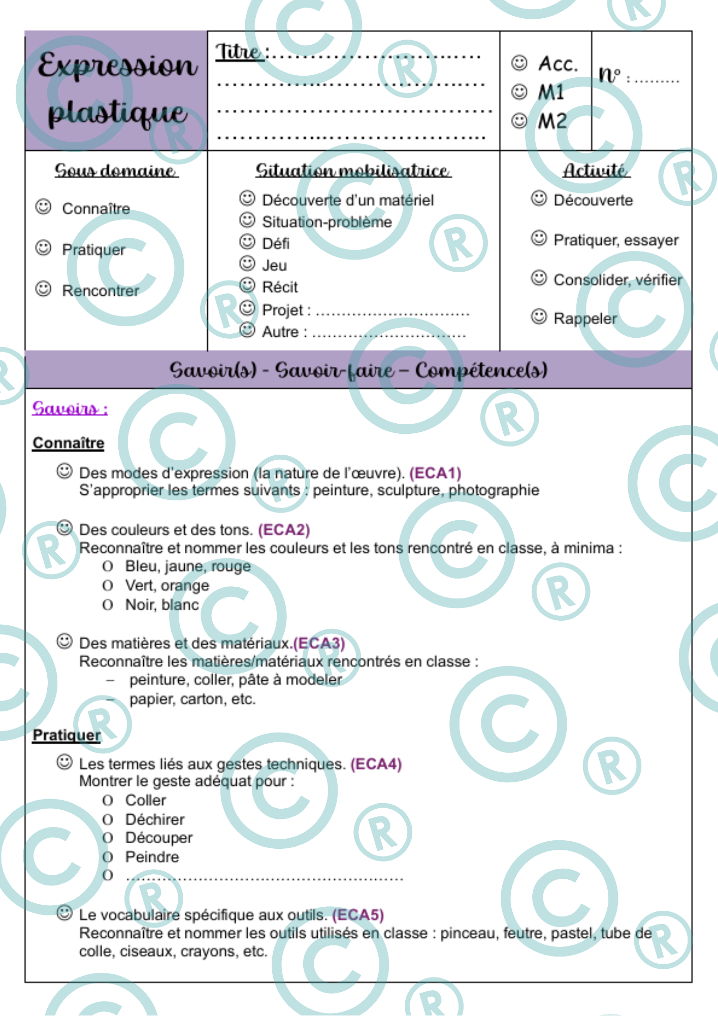 Fiches prépas personnalisables - CECP