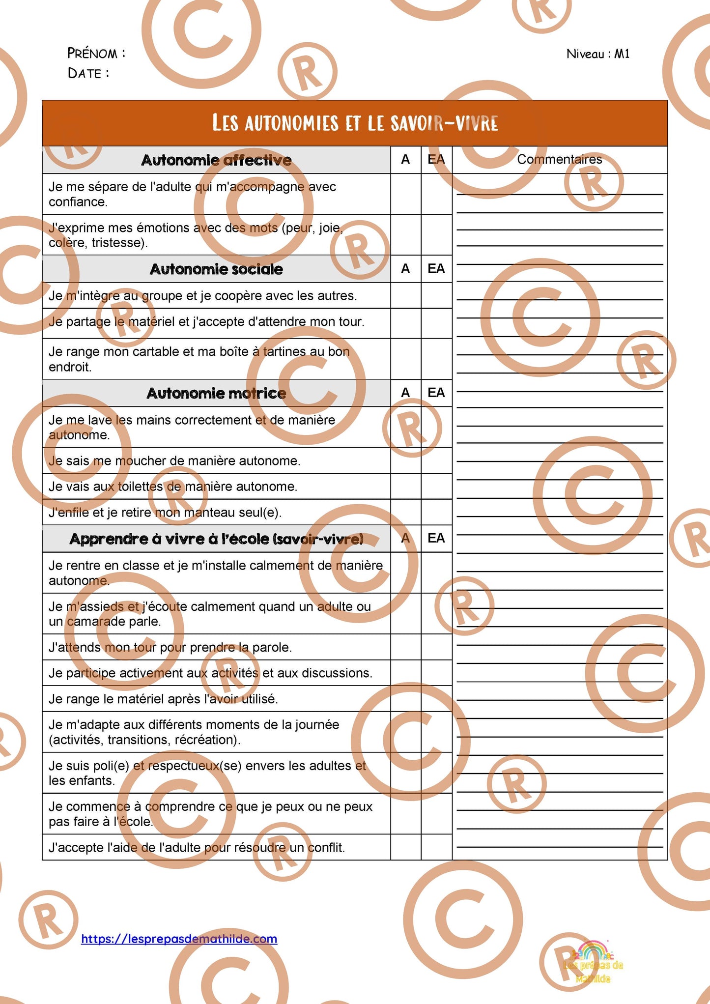 PACK : Les grilles d'observations