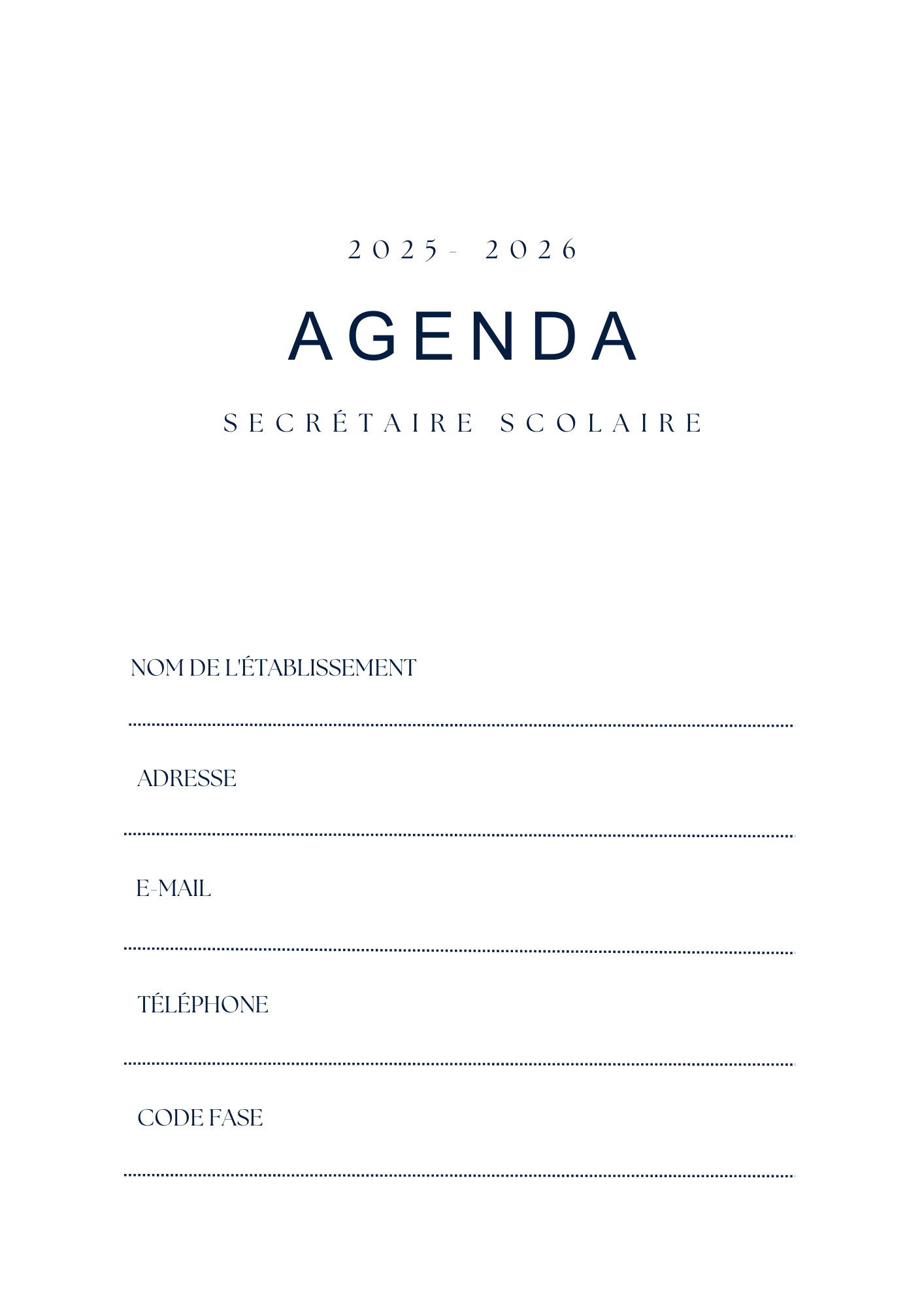 Agenda : secrétariat scolaire 2025/2026 - PDF