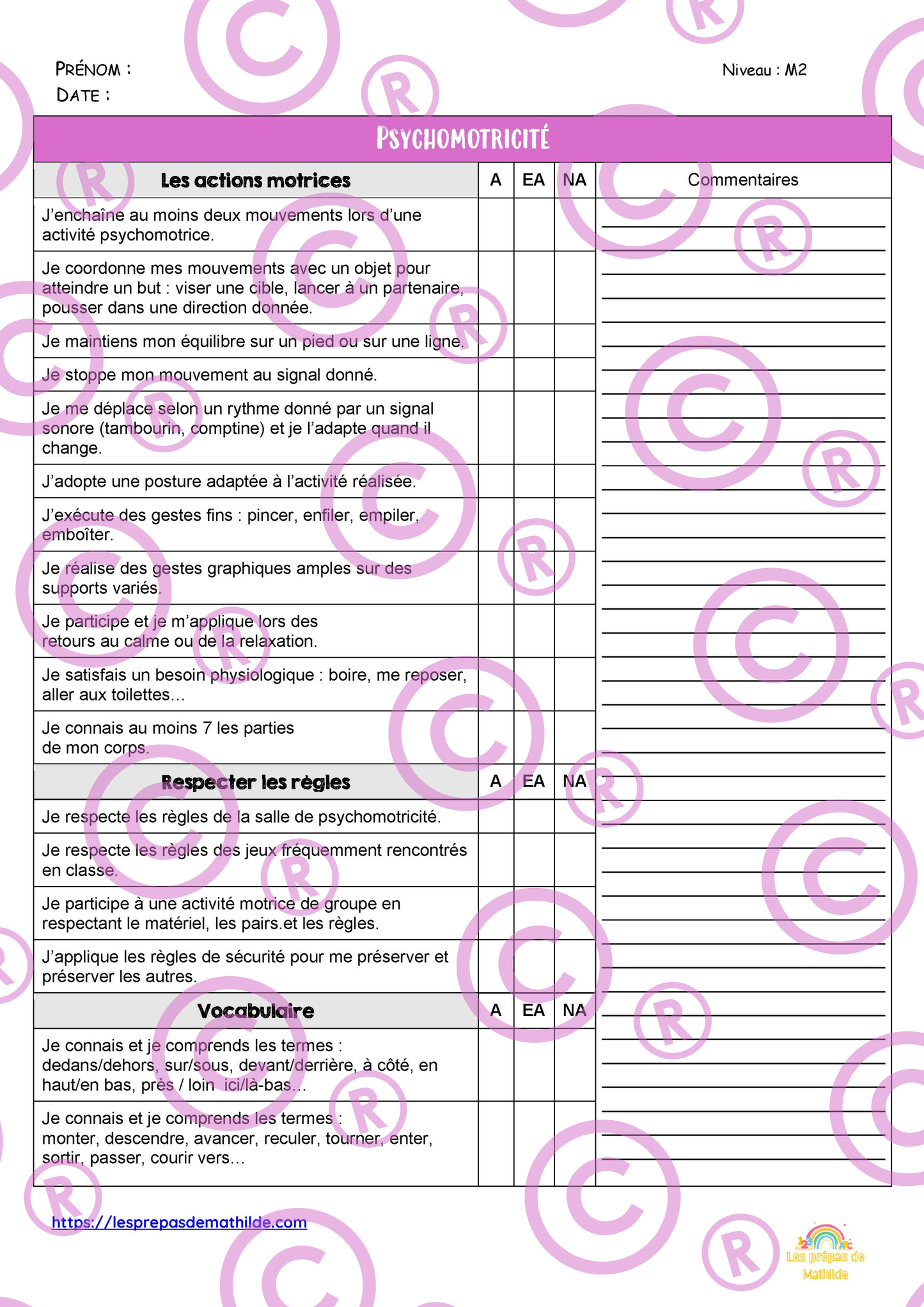 M2 : Les grilles d'observations