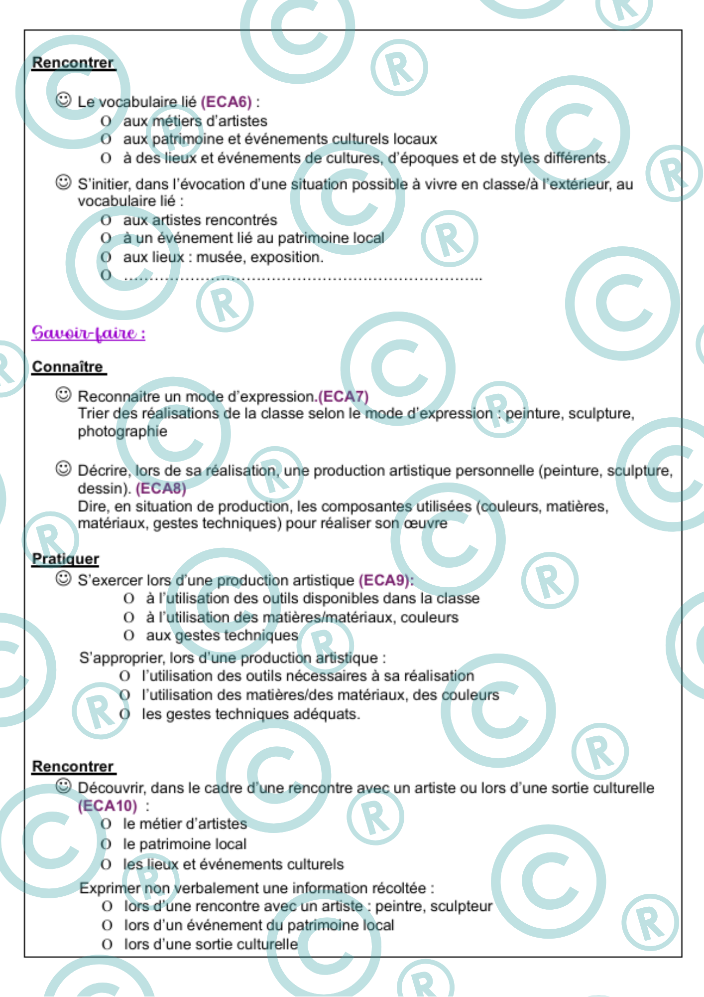 Fiches prépas personnalisables - CECP