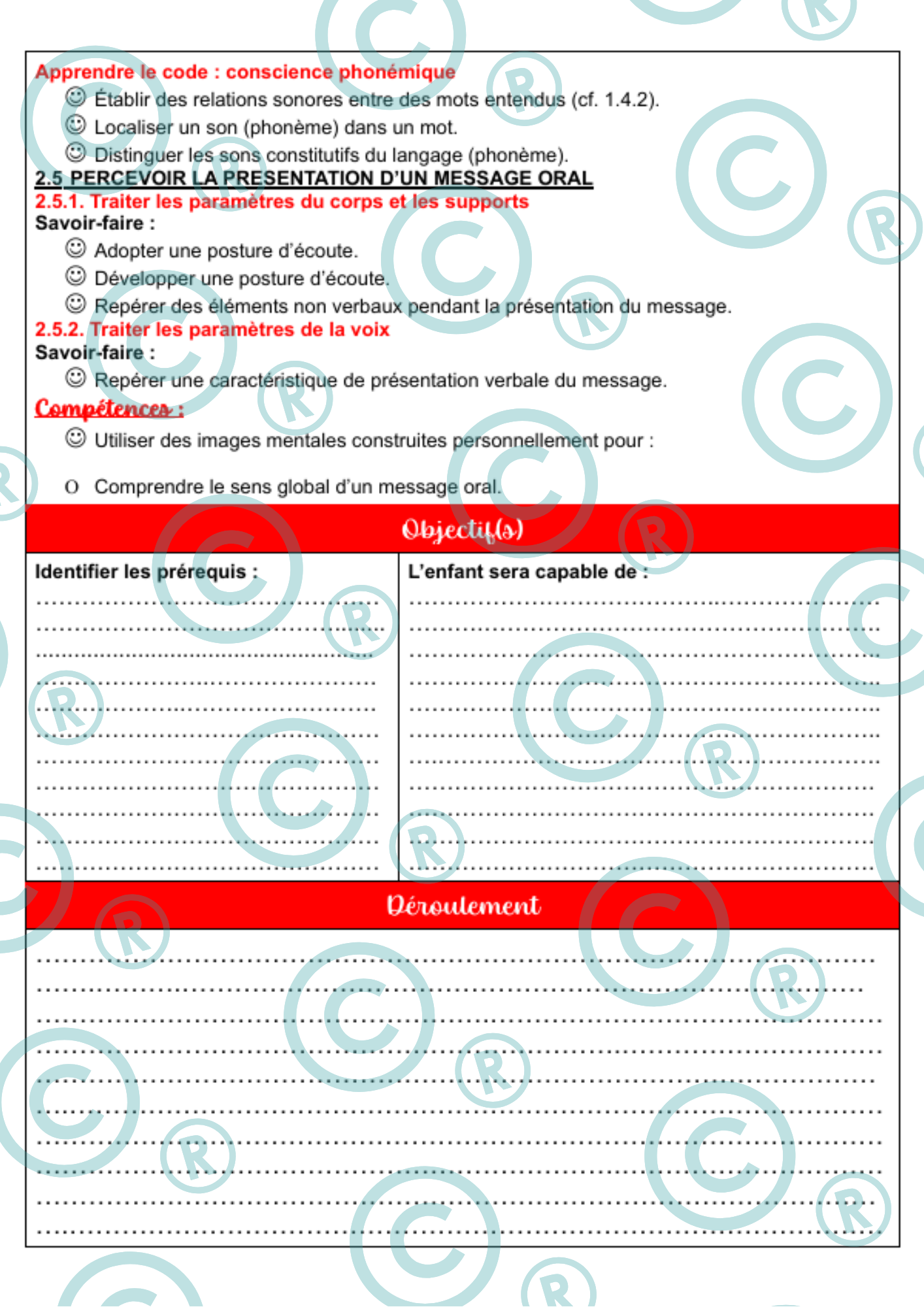 Fiches prépas personnalisables - CECP