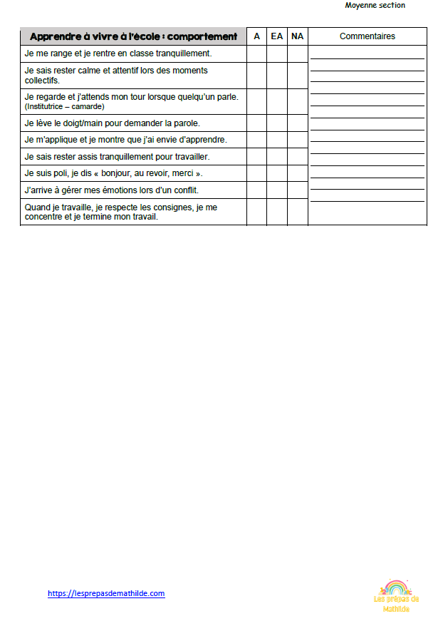 MS : Les grilles d'observations