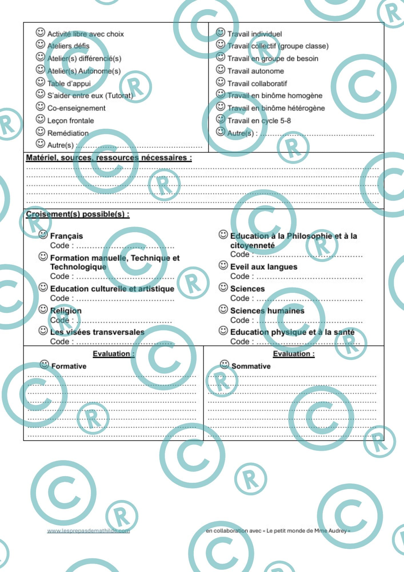 (P5) Fiches prépas personnalisables référentiel des compétences initiales PRIMAIRE WORD/PDF