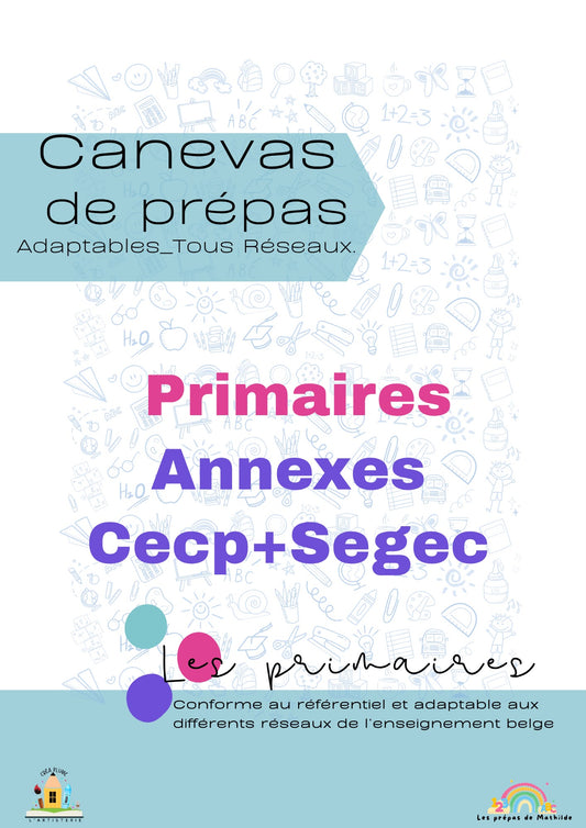 Pack Primaire CECP+ SEGEC | Canva de prépas adaptables