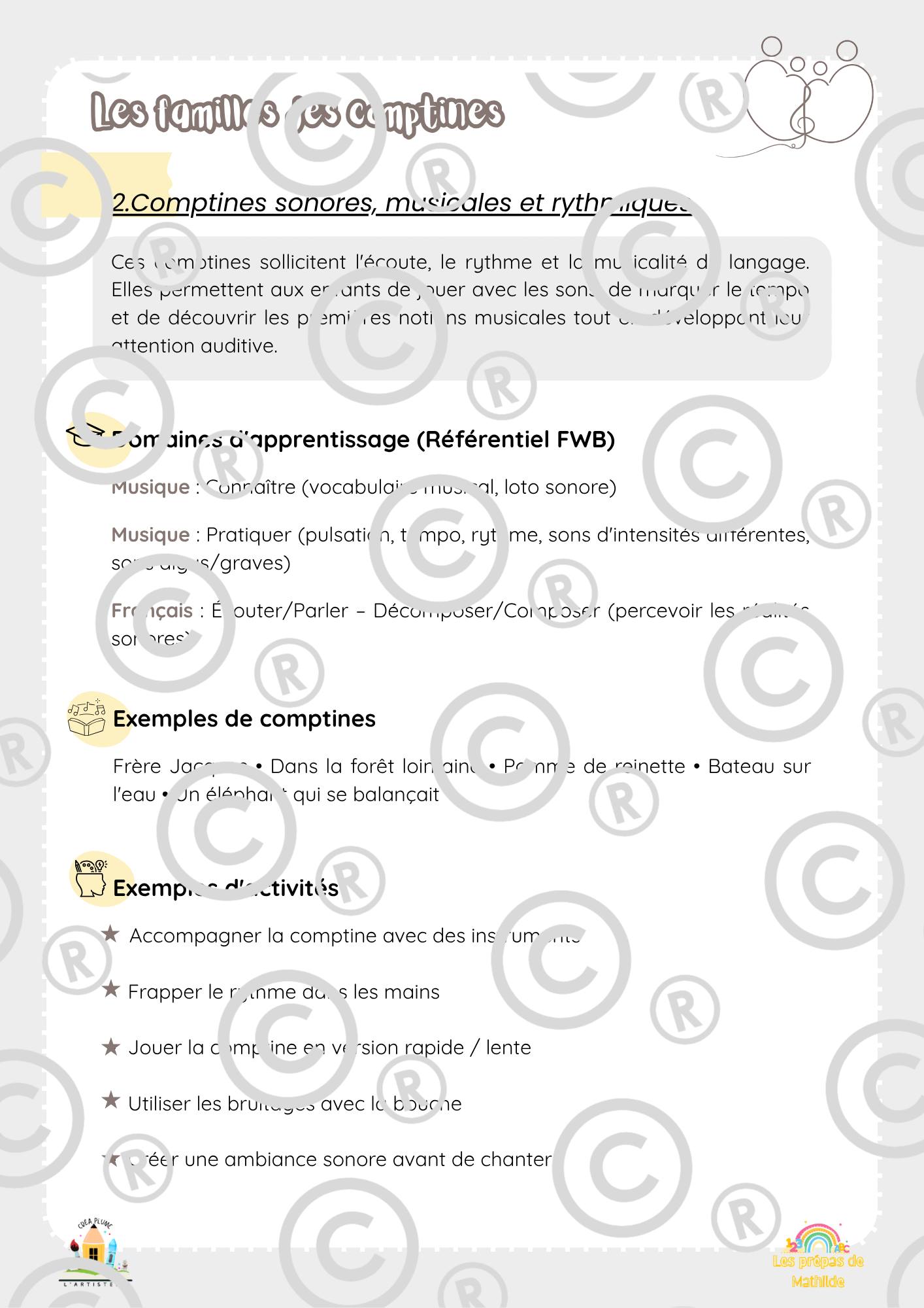 🎶☀️Au fil des comptines (+ 120 activités différenciées)☀️🎶