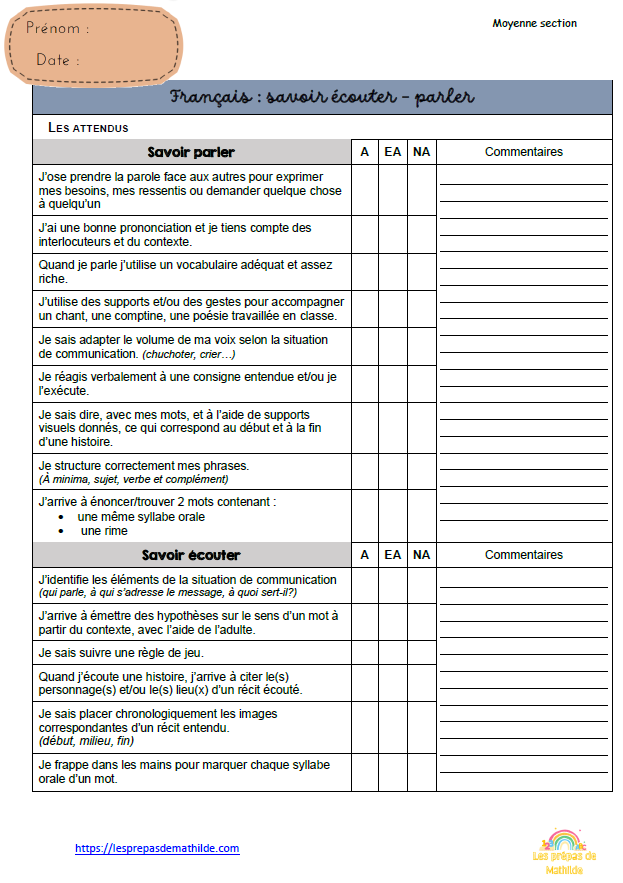 MS : Les grilles d'observations