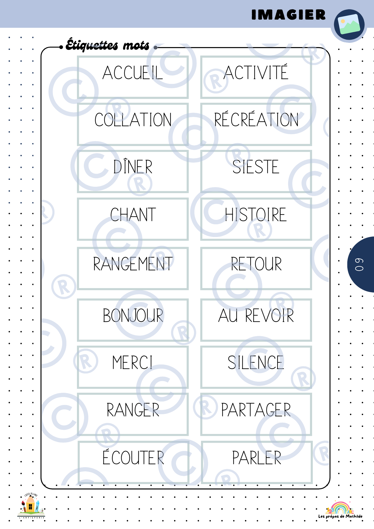 Educatio : l'imagier de la rentrée scolaire (Maternelle / P1-P2)