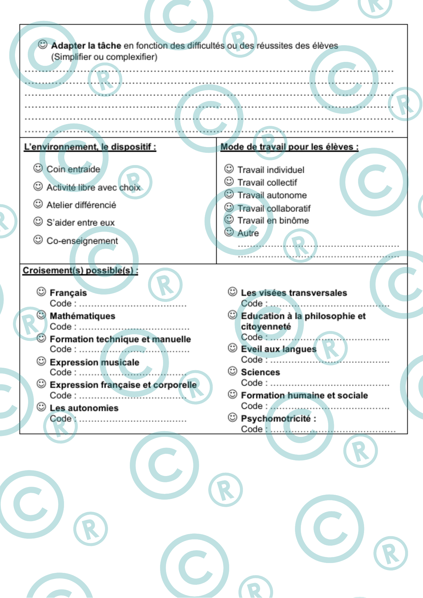 Fiches prépas personnalisables - CECP