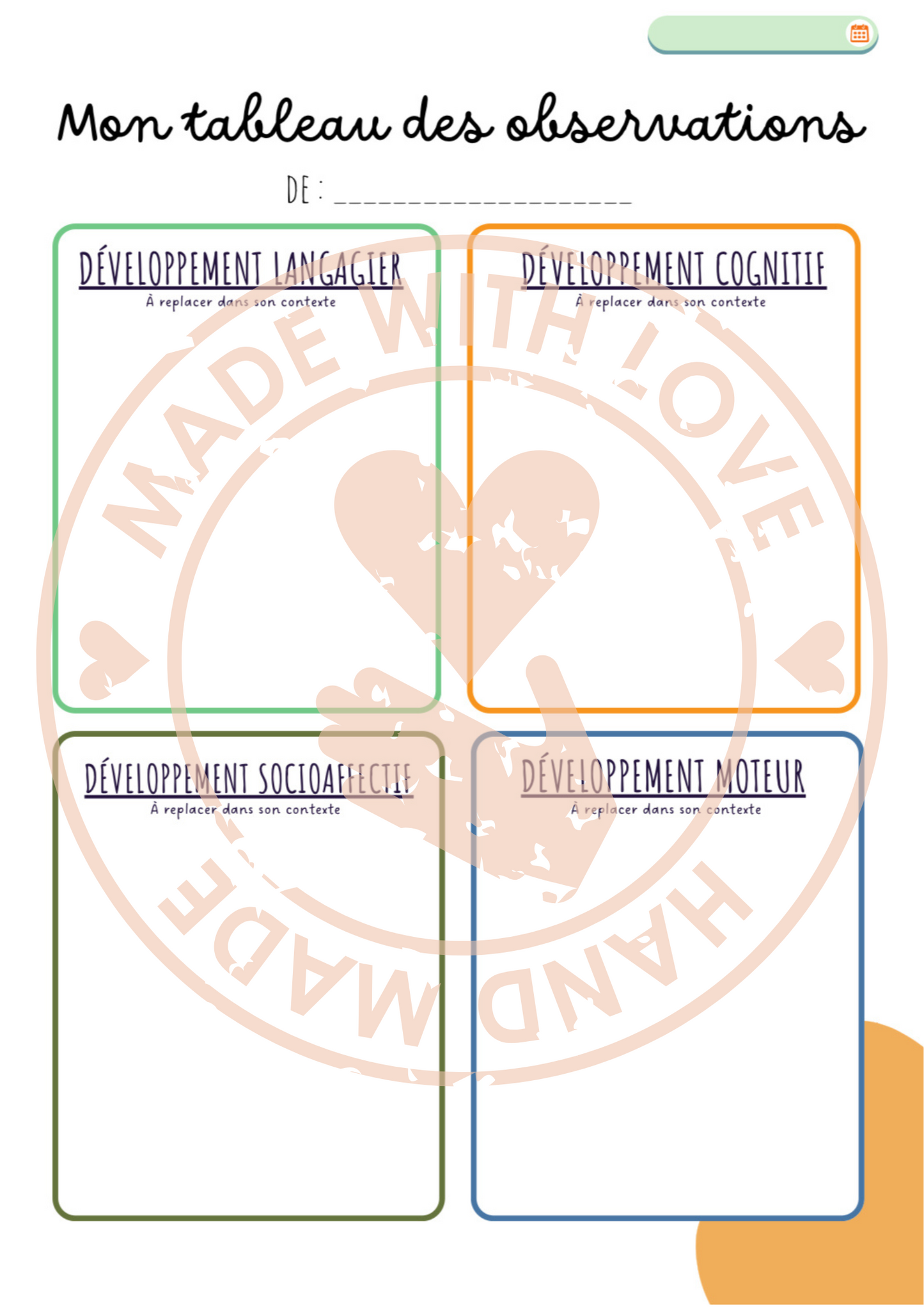 Pack de pages additionnelles pour l'agenda de l'enseignants (BE)