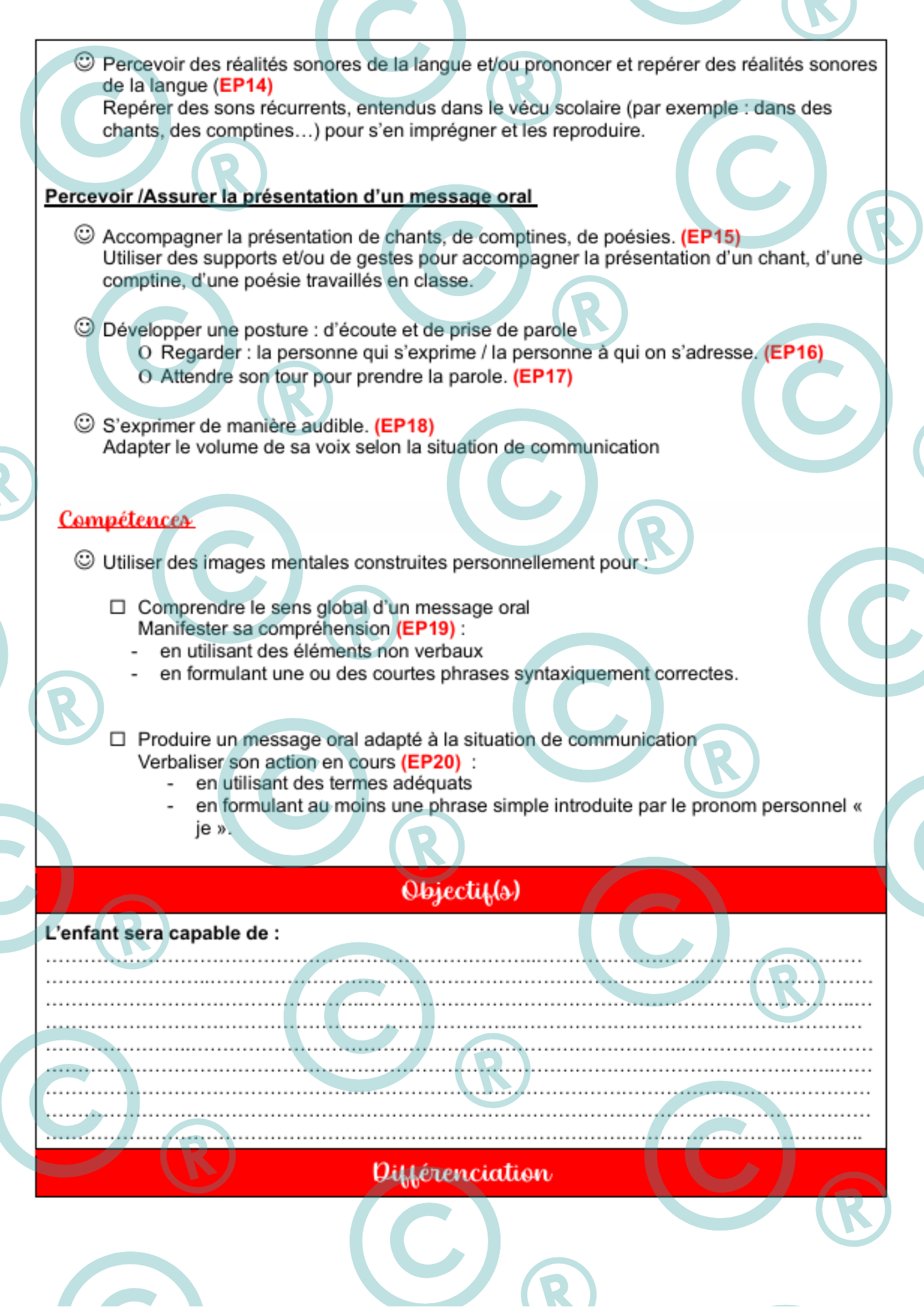 Fiches prépas personnalisables - CECP