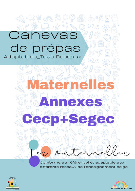 Pack Maternelle CECP+ SEGEC | Canva de prépas adaptables