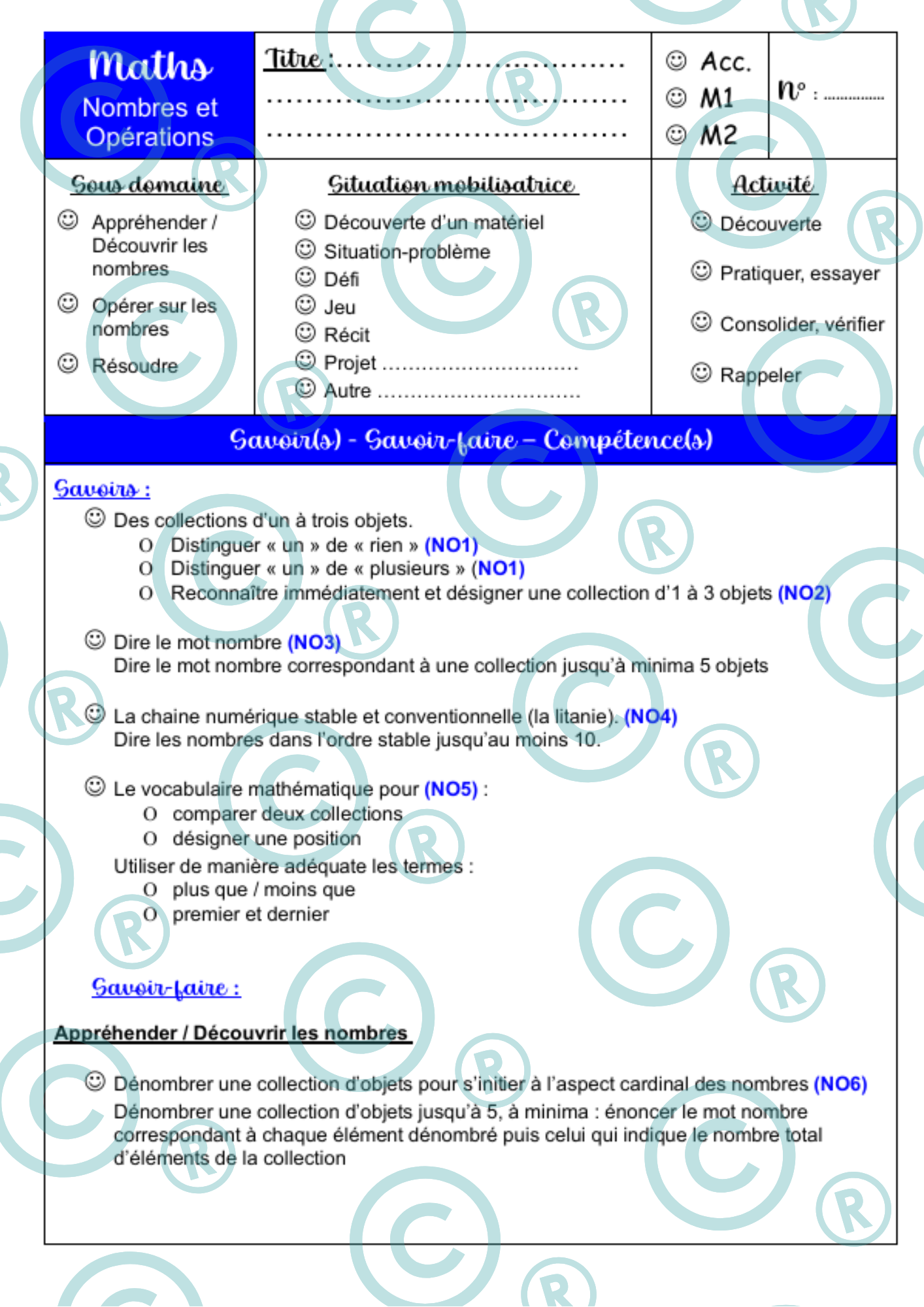 Fiches prépas personnalisables - CECP