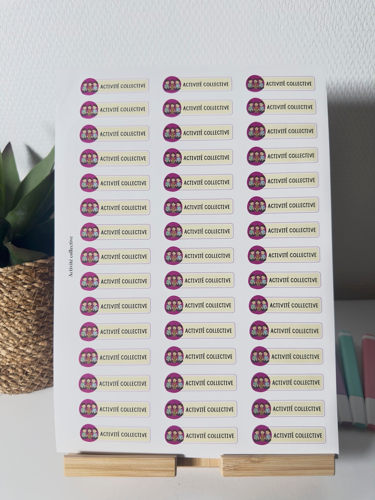 Planche de Stickers maternelle – ACTIVITÉ COLLECTIVE (45 stickers)