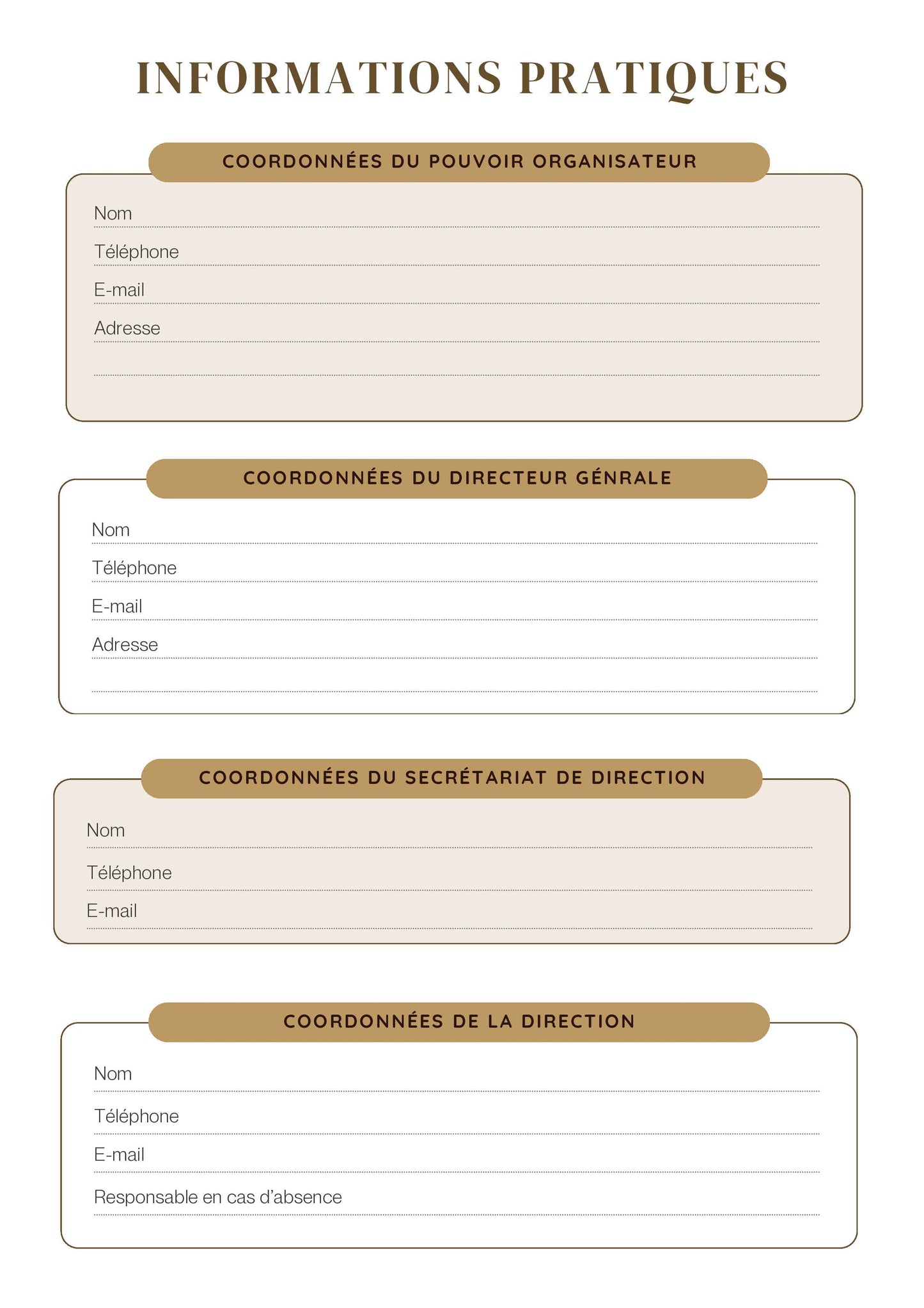 Agenda des Directions 2026/2027 - PDF