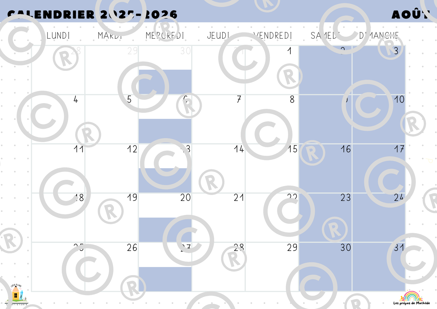 Le calendrier scolaire maternelle et primaire