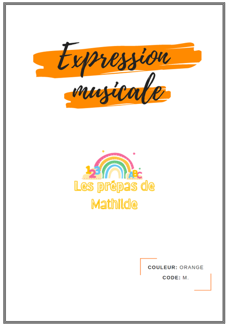 Préparations maternelle en lien avec le référentiel Belge: Pack Expression musicale/plastique/expression