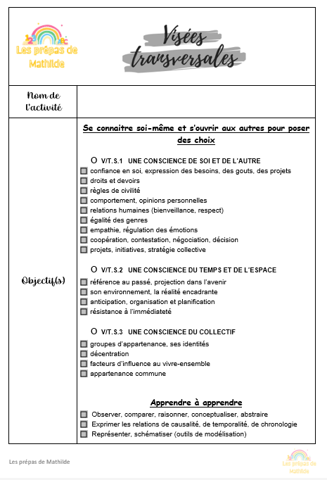 La prépa vierge : visées transversales