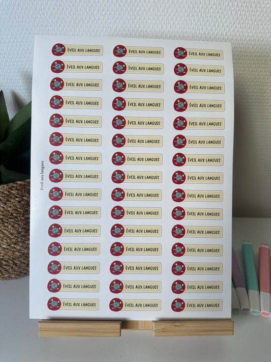 Planche de Stickers primaire – ÉVEIL AUX LANGUES (45 stickers)