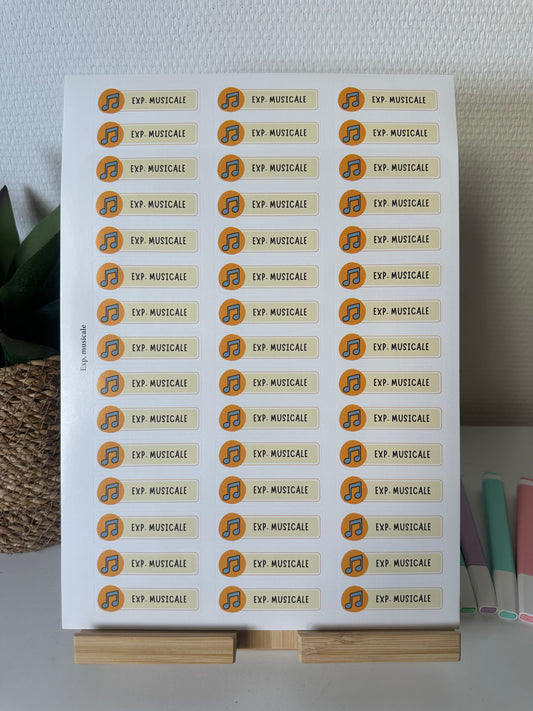 Planche de Stickers primaire – EXPRESSION MUSICALE (45 stickers)