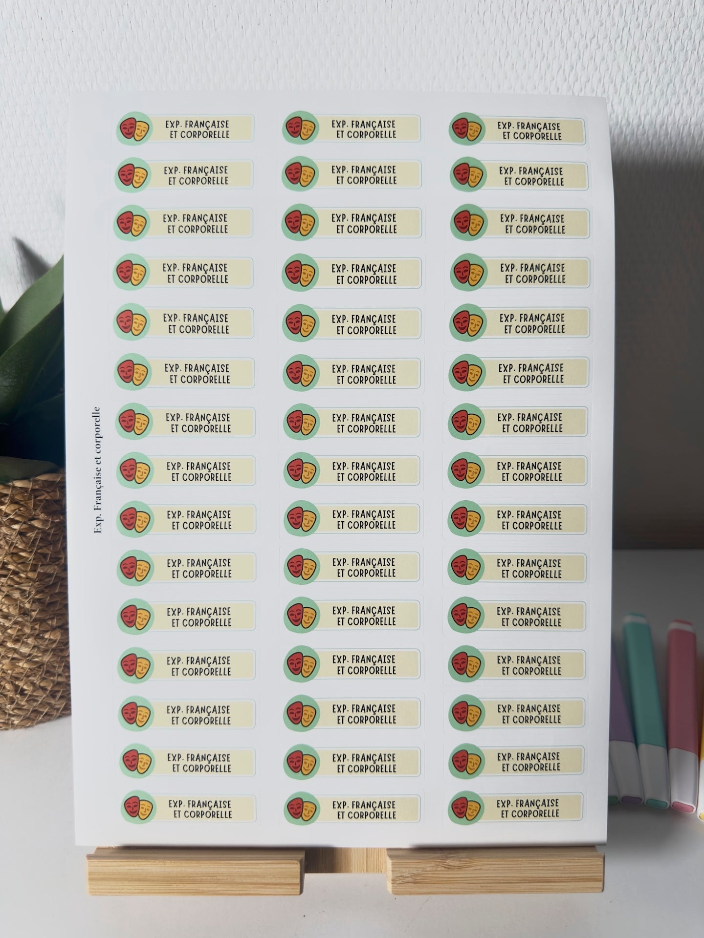 Planche de Stickers maternelle – EXPRESSION FRANÇAISE ET CORPORELLE (45 stickers)
