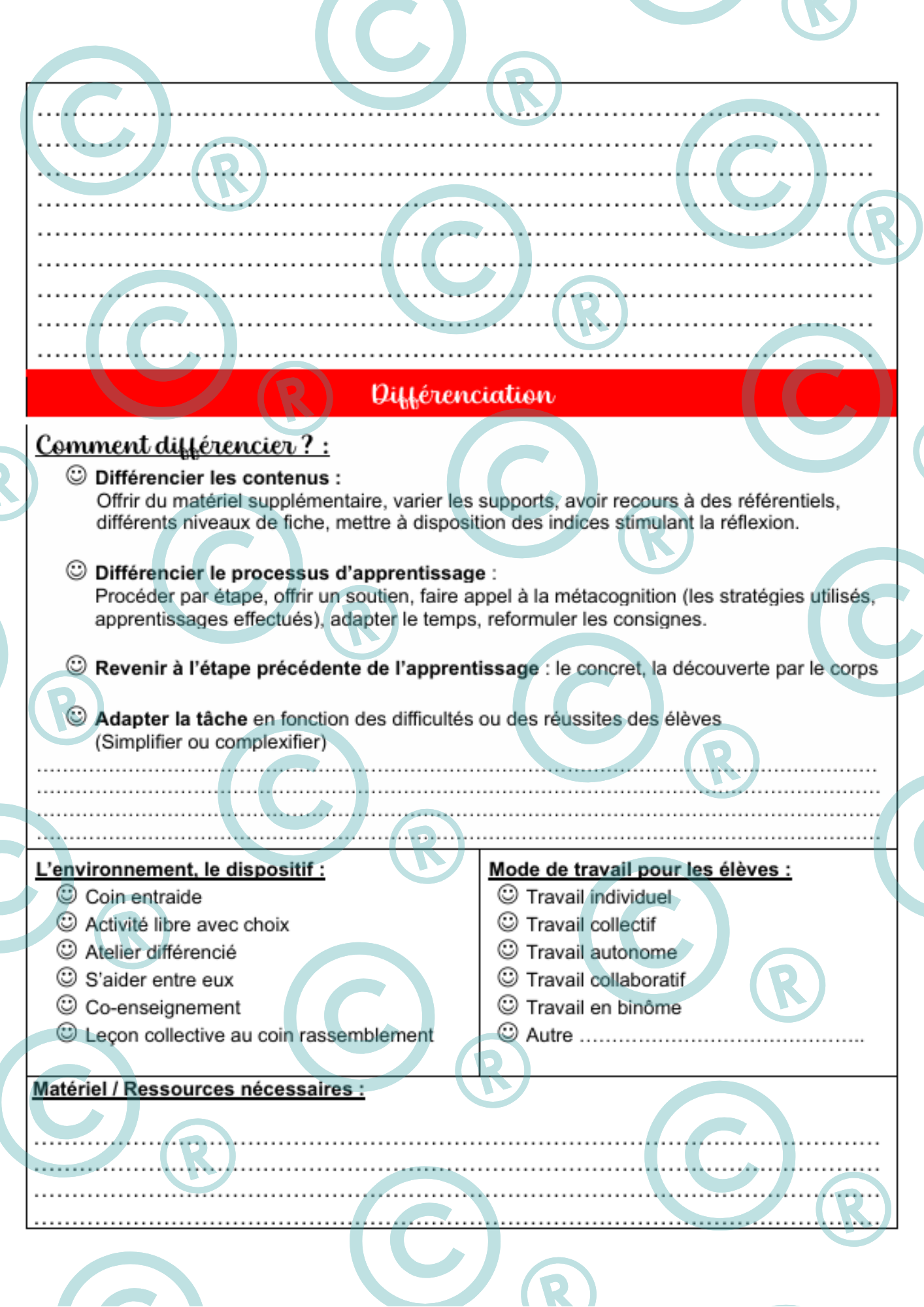 Fiches prépas personnalisables - CECP