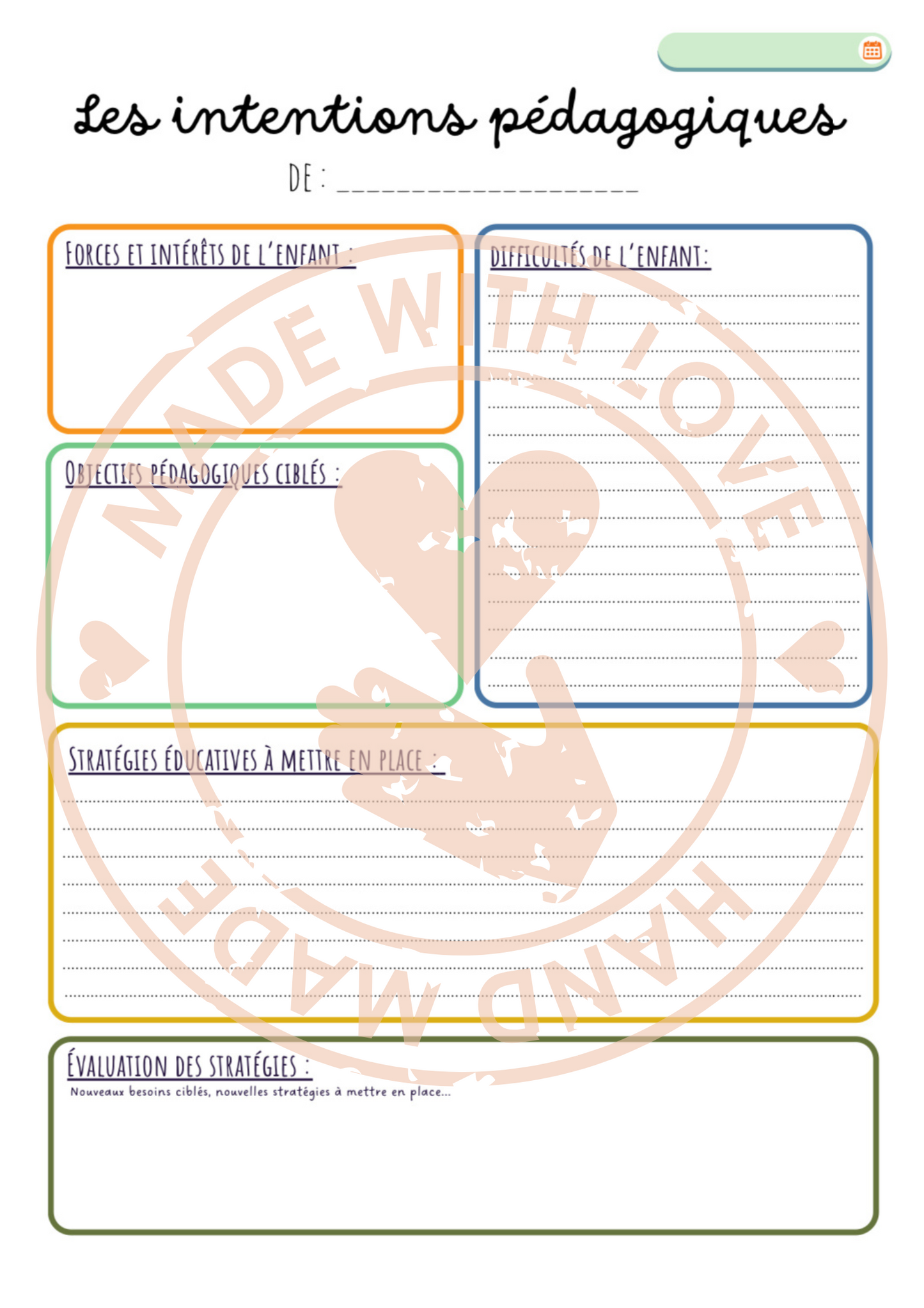 Pack de pages additionnelles pour l'agenda de l'enseignants (BE)