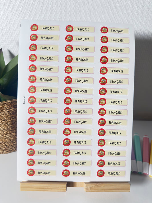 Planche de Stickers maternelle – FRANÇAIS (45 stickers)