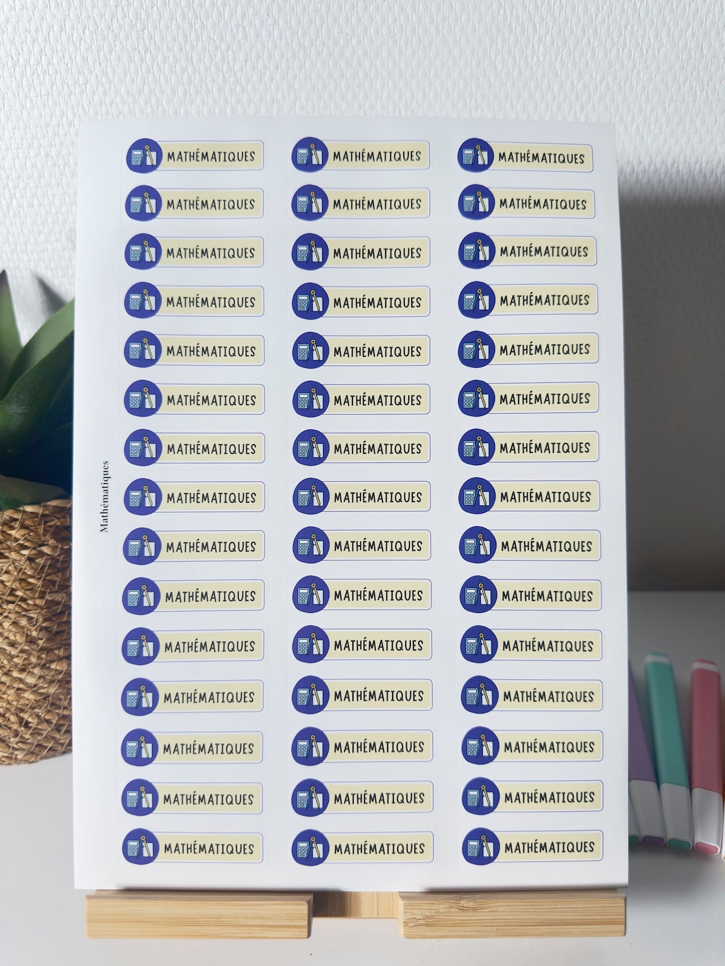 Planche de Stickers maternelle – MATHÉMATIQUES (45 stickers)